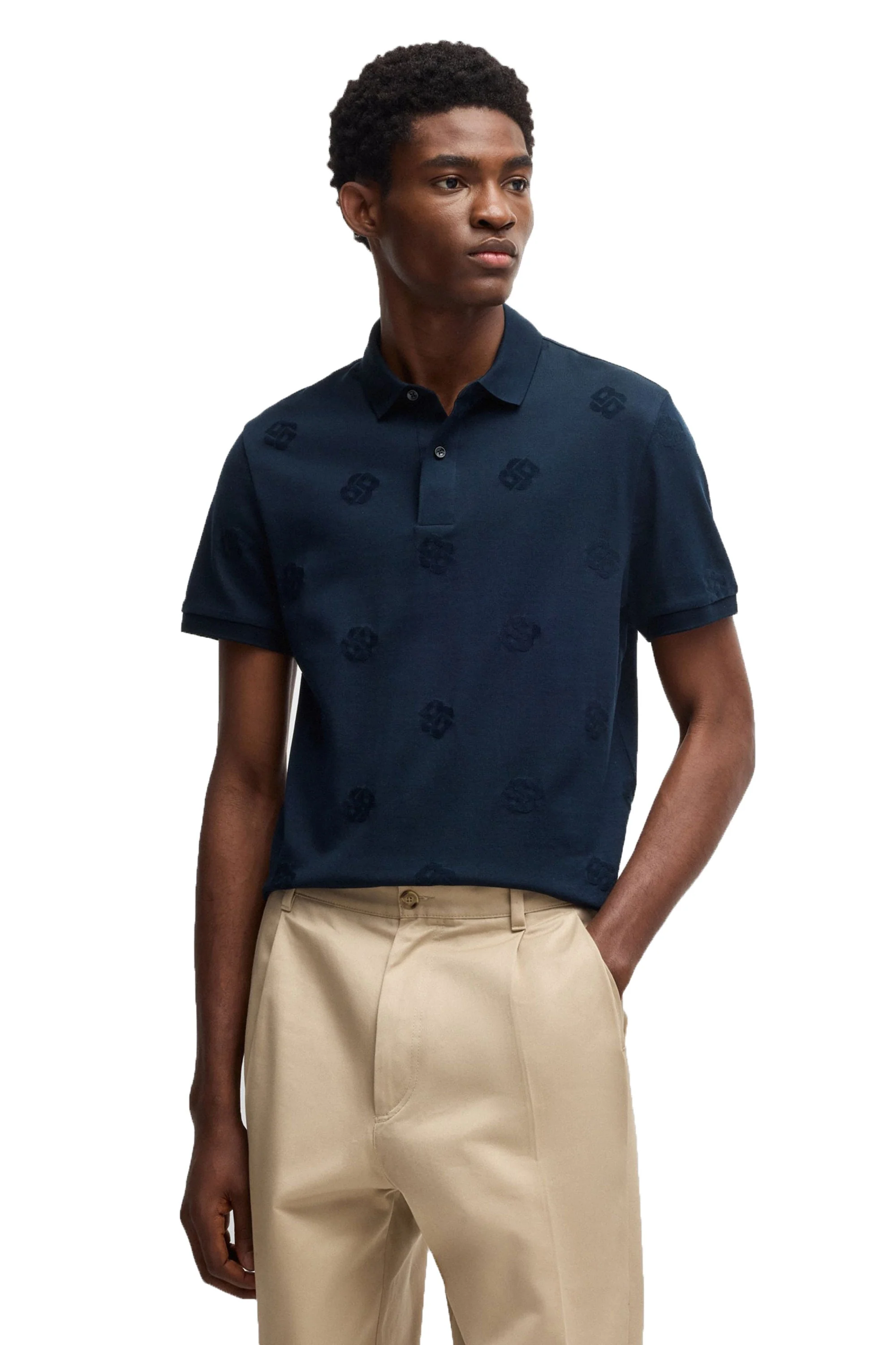 Boss C-prout 109 Polo Shirt Dark Blue - Image 3