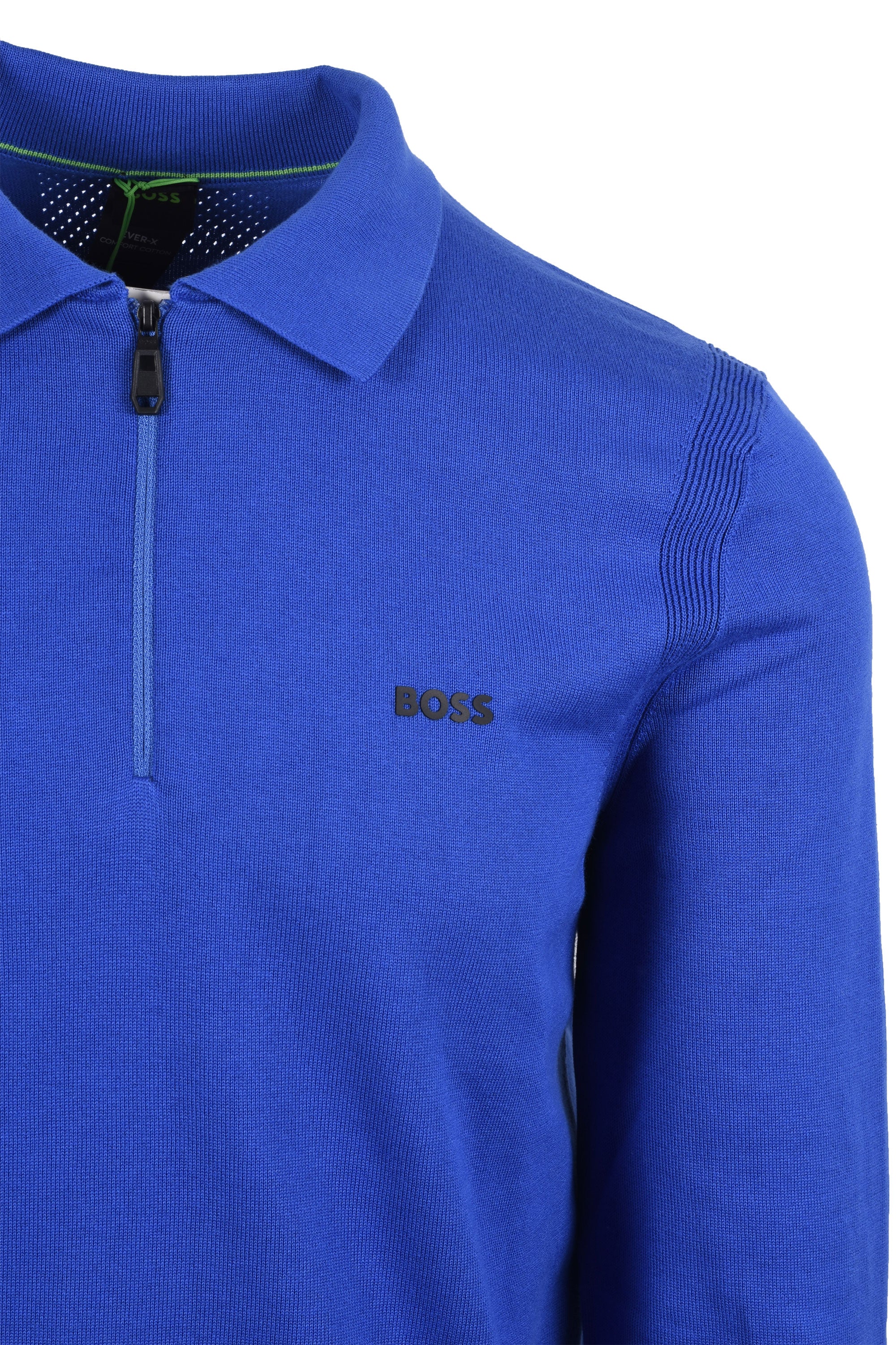 Boss Green KN Ever Knitted Polo Shirt Medium Blue - Image 2
