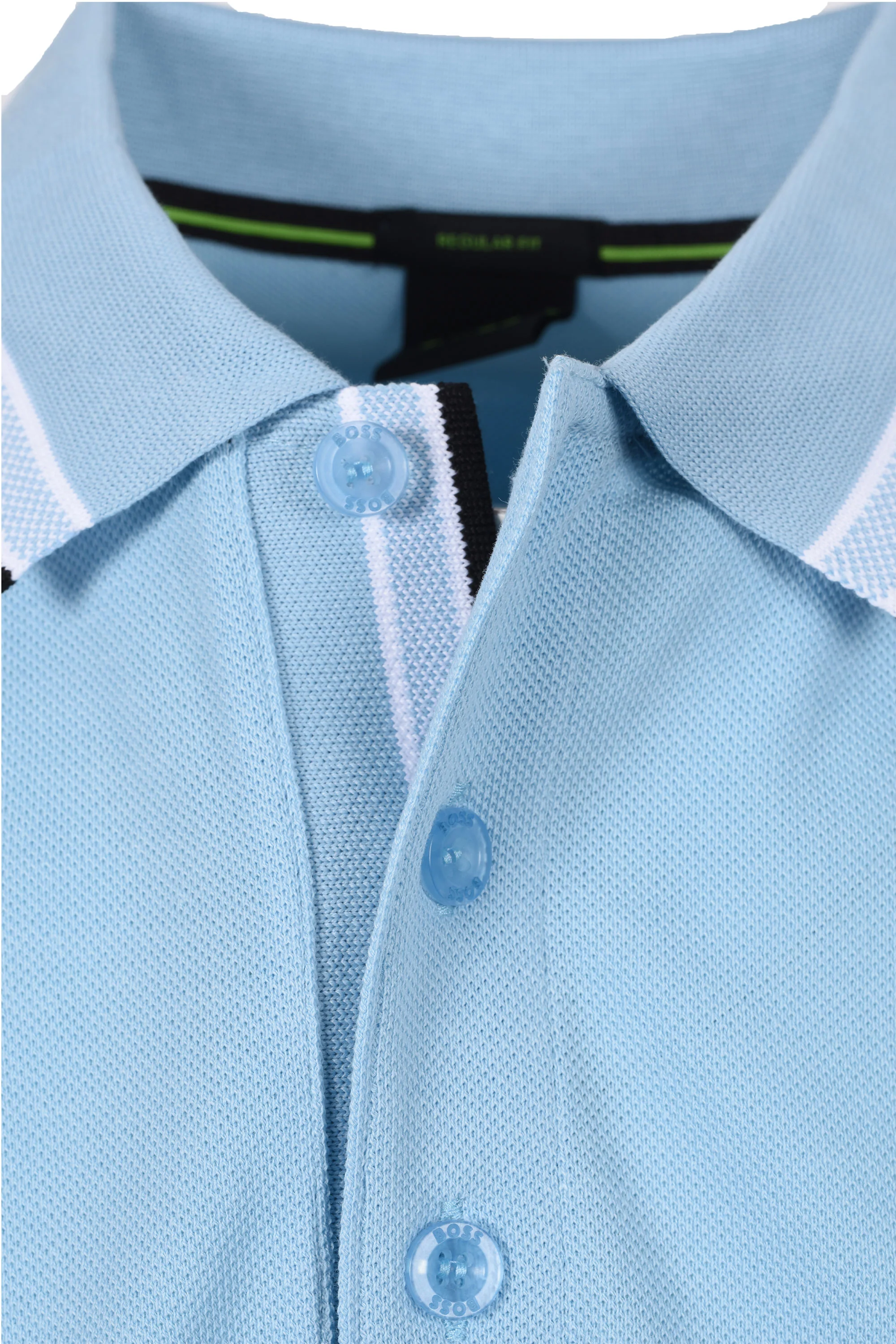 Boss Green Paddy Polo Shirt Light Pastel Blue - Image 4