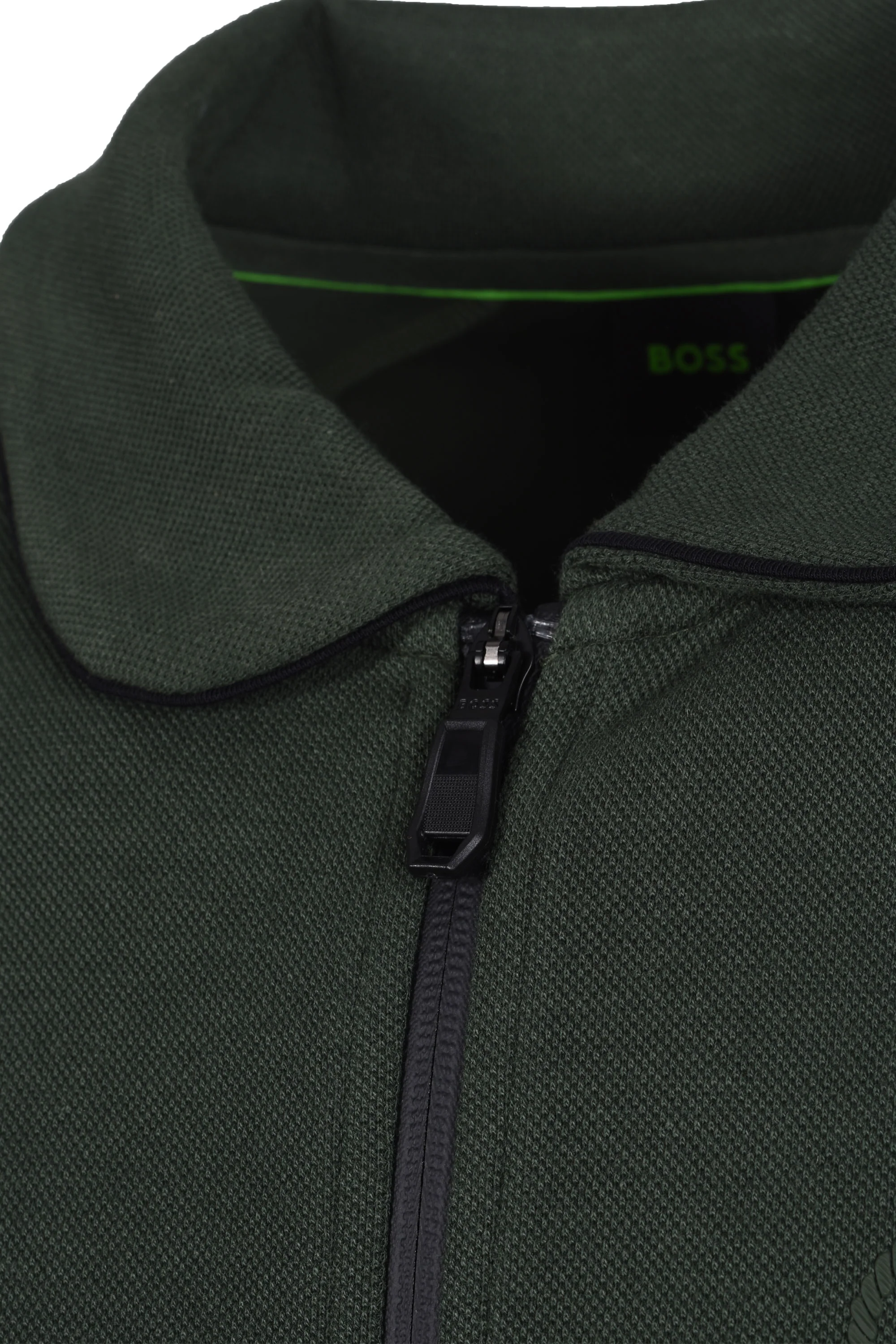 Boss Green Seth Heritage Full Zip Knitwear Open Green - Image 4