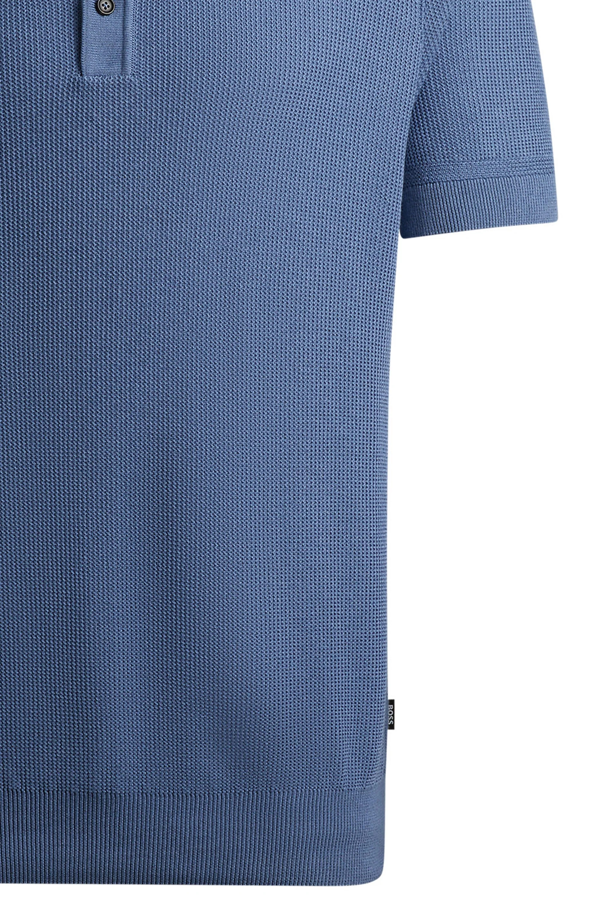 Boss H-daremo Knitted Polo Shirt Open Blue - Image 3