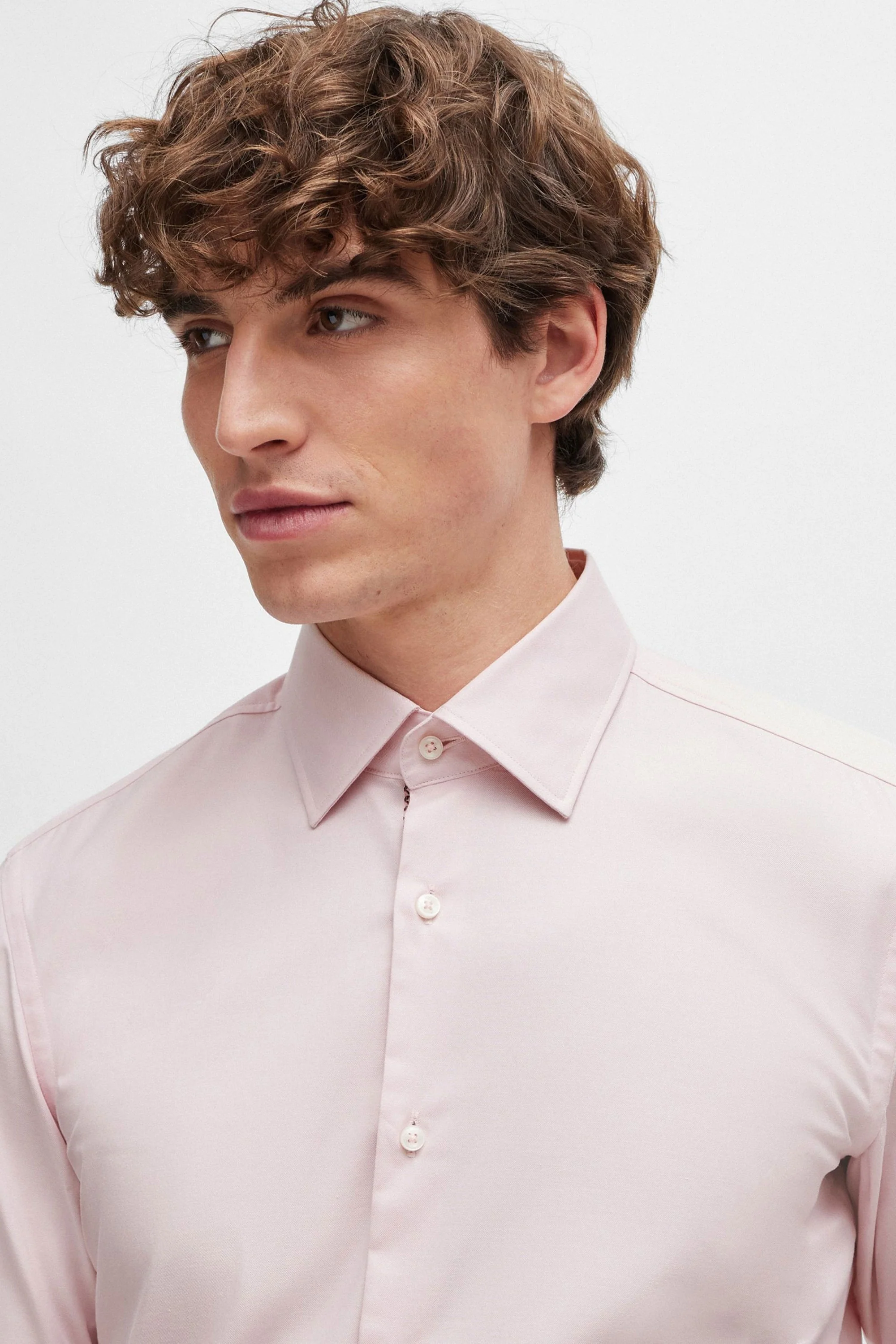 Boss H-hank-kent-c6-242 Long Sleeved Shirt Light Pastel Pink - Image 2