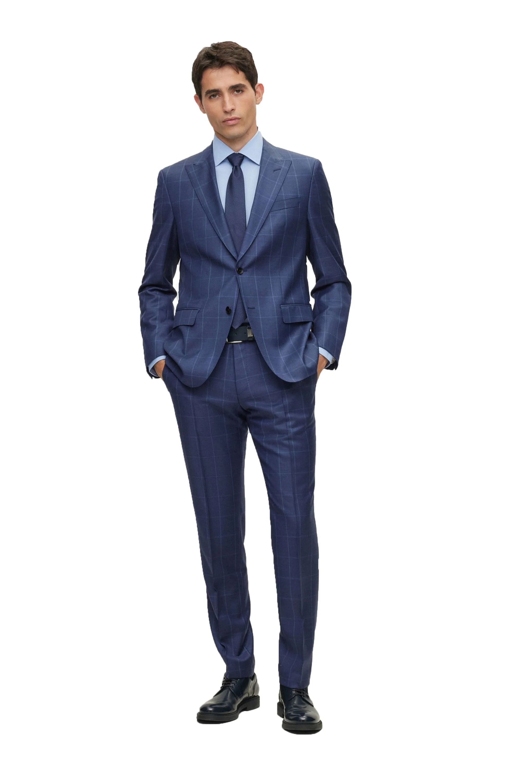 Boss H-huge-2pce-peak -232 Suit Dark Blue - Image 3