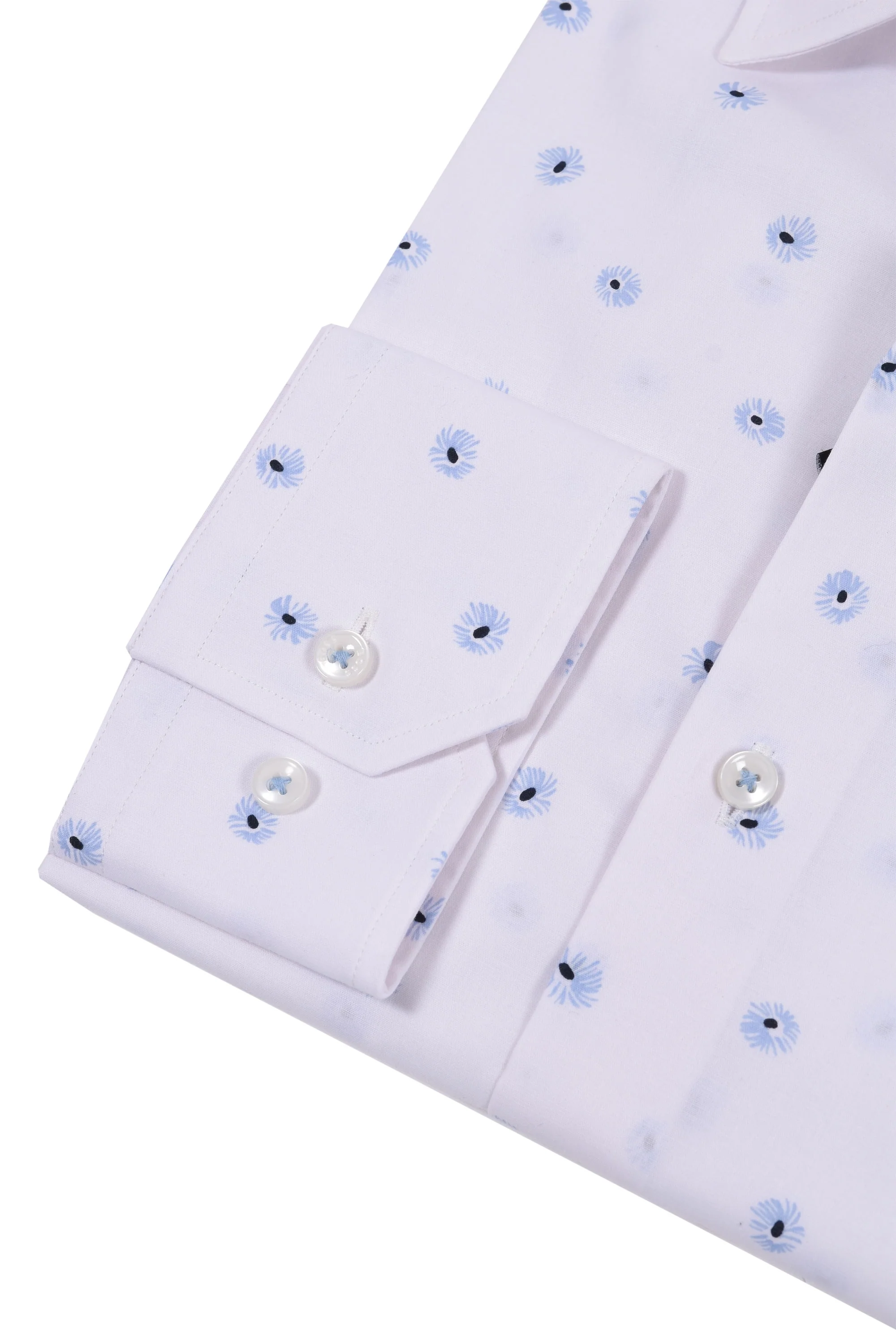 Boss H-joe- Kent-c1-214 Shirt White/Pastel Blue Flowers - Image 3