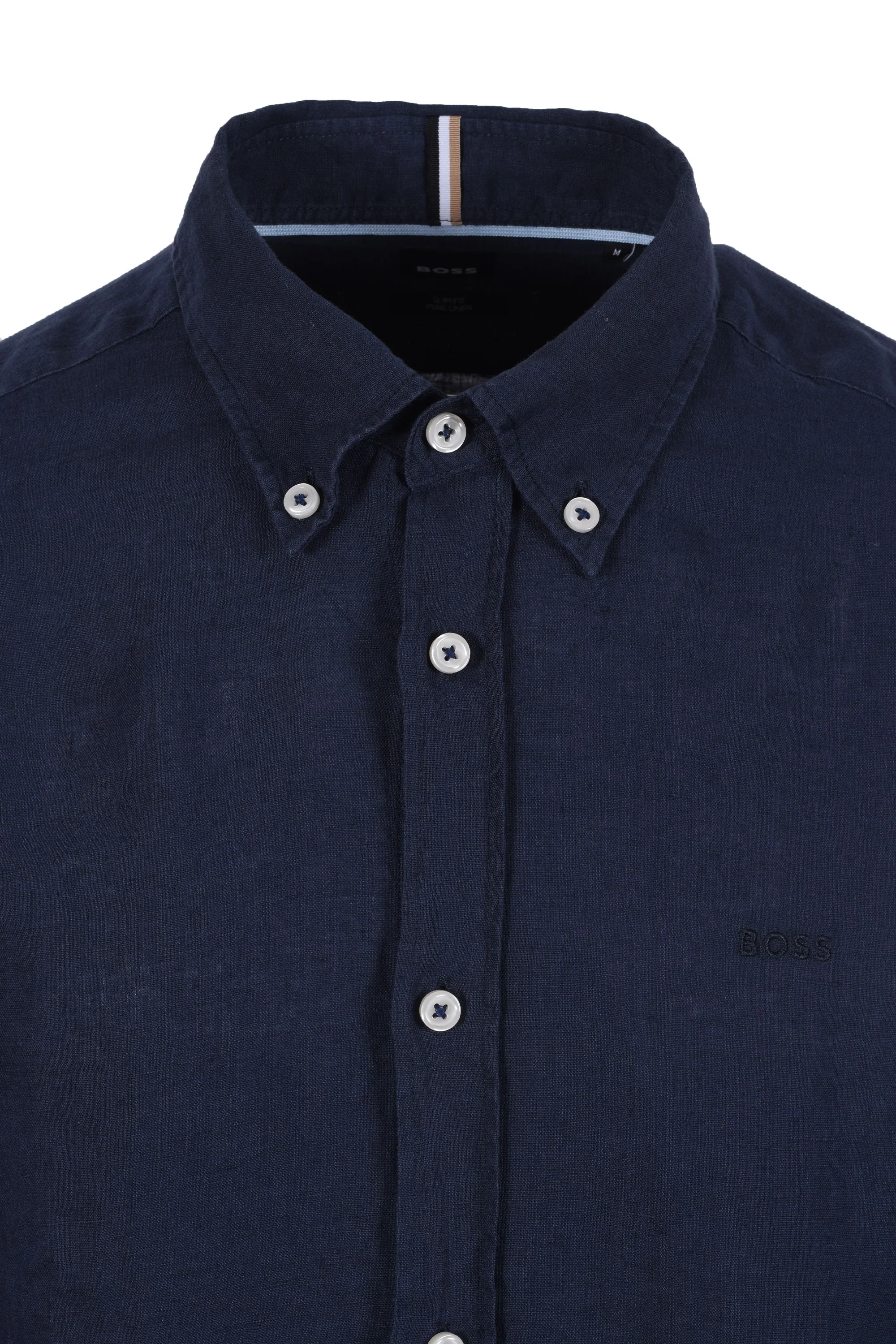 Boss H-roan-bd-e-c1-243 Linen Shirt Dark Blue - Image 2