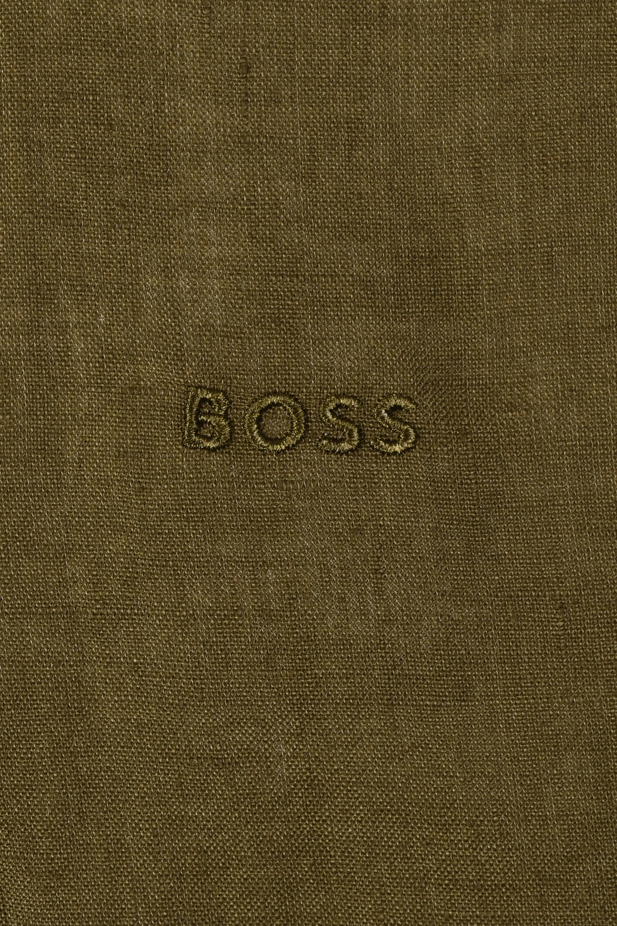 Boss H-roan-bd-e-c1-243 Linen Shirt Dark Green - Image 3