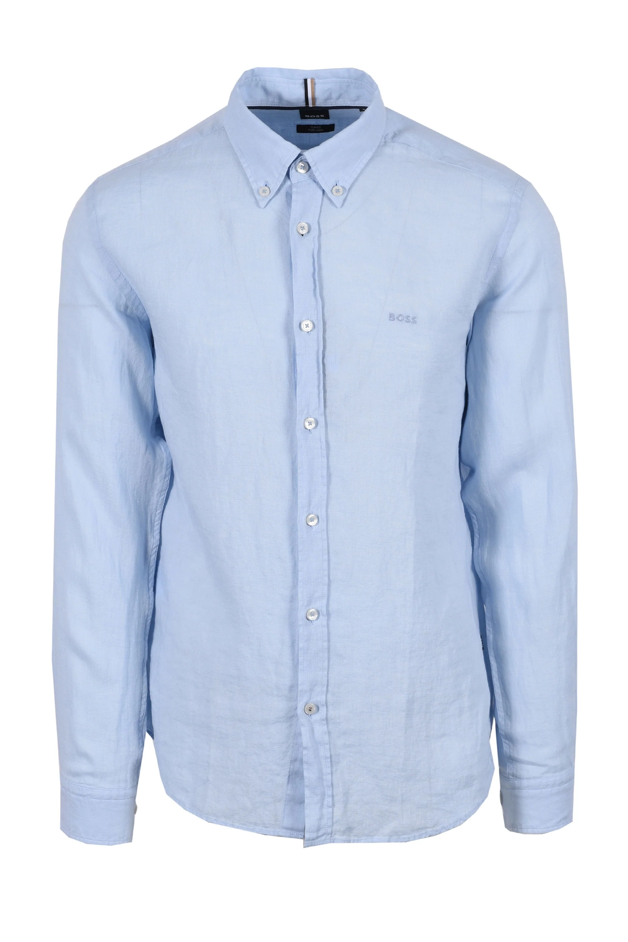 Boss H-roan-bd-e-c1-243 Linen Shirt Light Pastel Blue