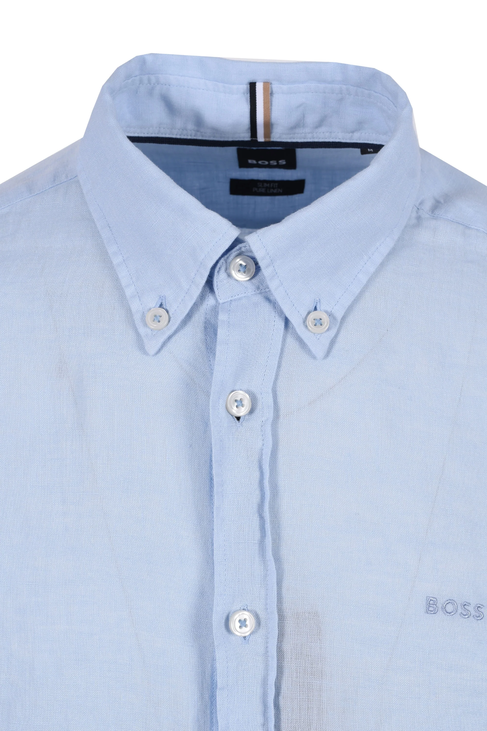 Boss H-roan-bd-e-c1-243 Linen Shirt Light Pastel Blue - Image 2