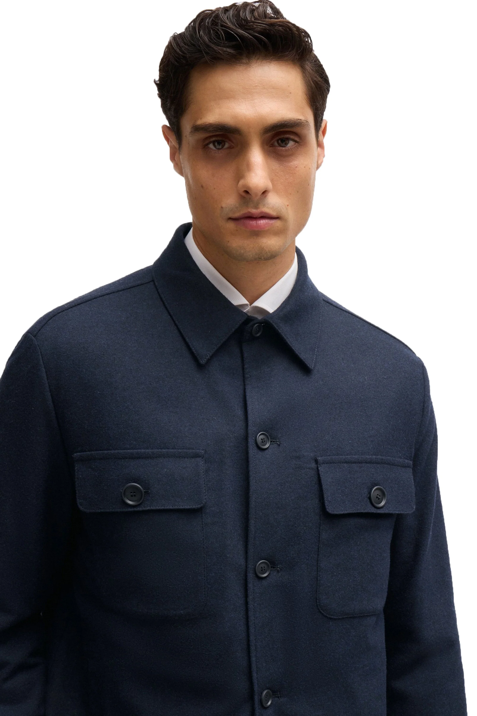 Boss P-Carper-Os-Inpad244 Padded Overshirt Dark Blue - Image 2