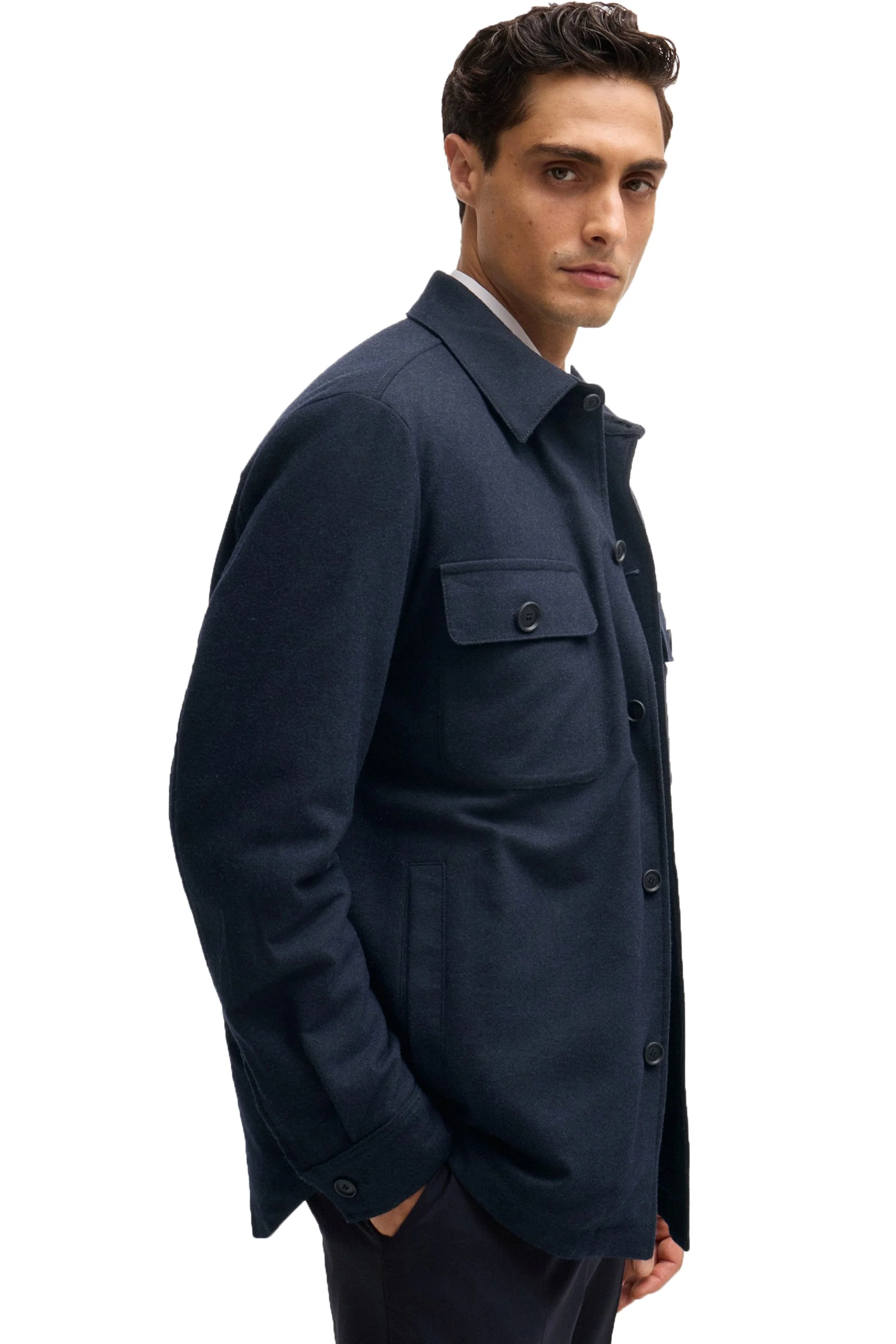 Boss P-Carper-Os-Inpad244 Padded Overshirt Dark Blue - Image 3