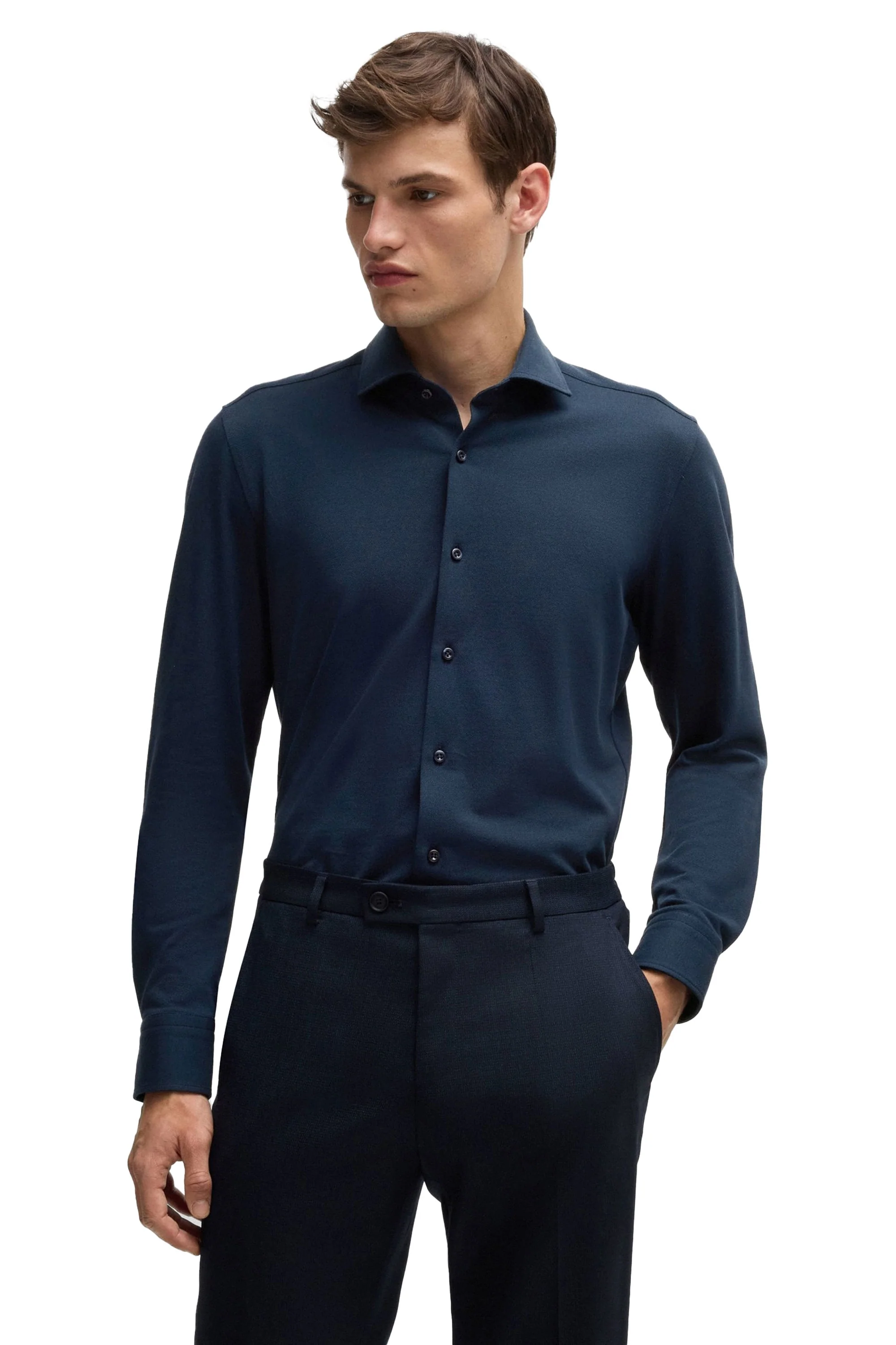 Boss P Hank Spread 243 Shirt Dark Blue - Image 3