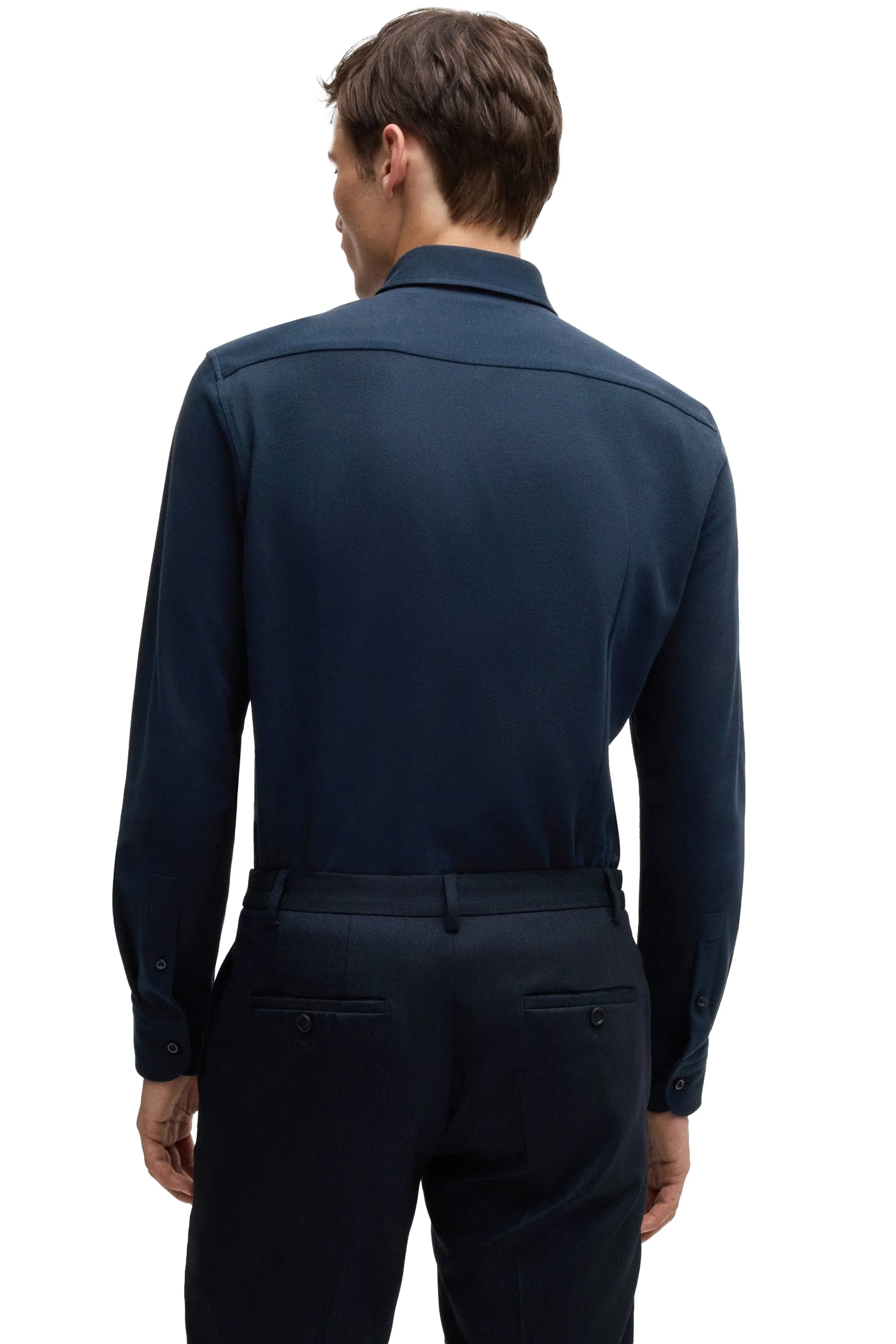 Boss P Hank Spread 243 Shirt Dark Blue - Image 4