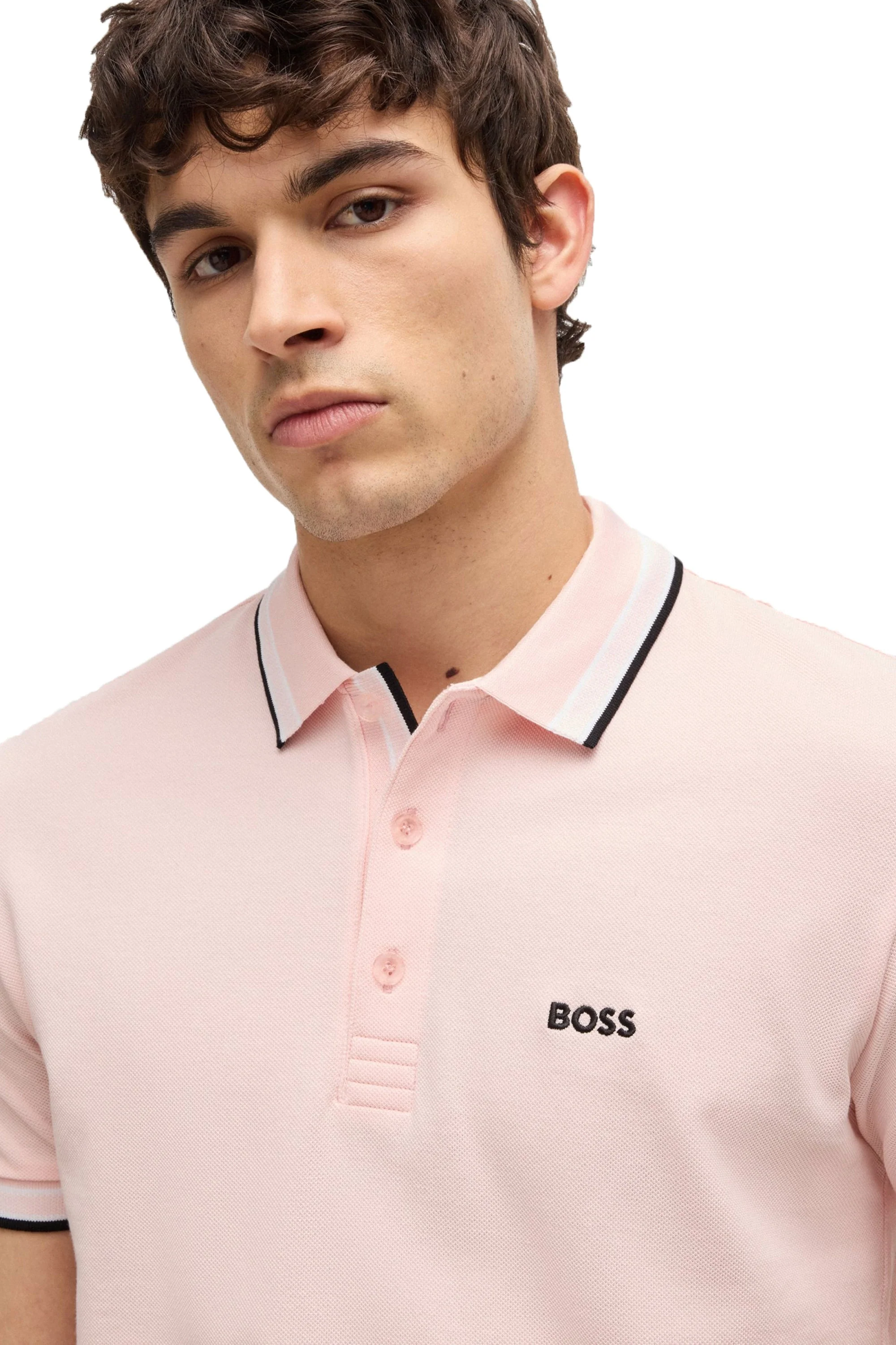 Boss Paddy Polo Shirt Light Pastel Pink - Image 2