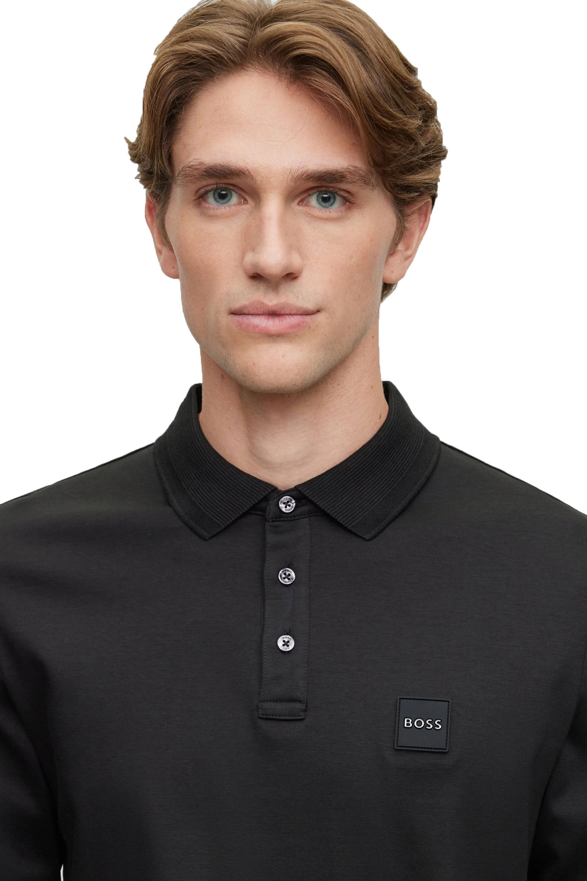 Boss Pado 08 Long Sleeved Polo Shirt Black - Image 2