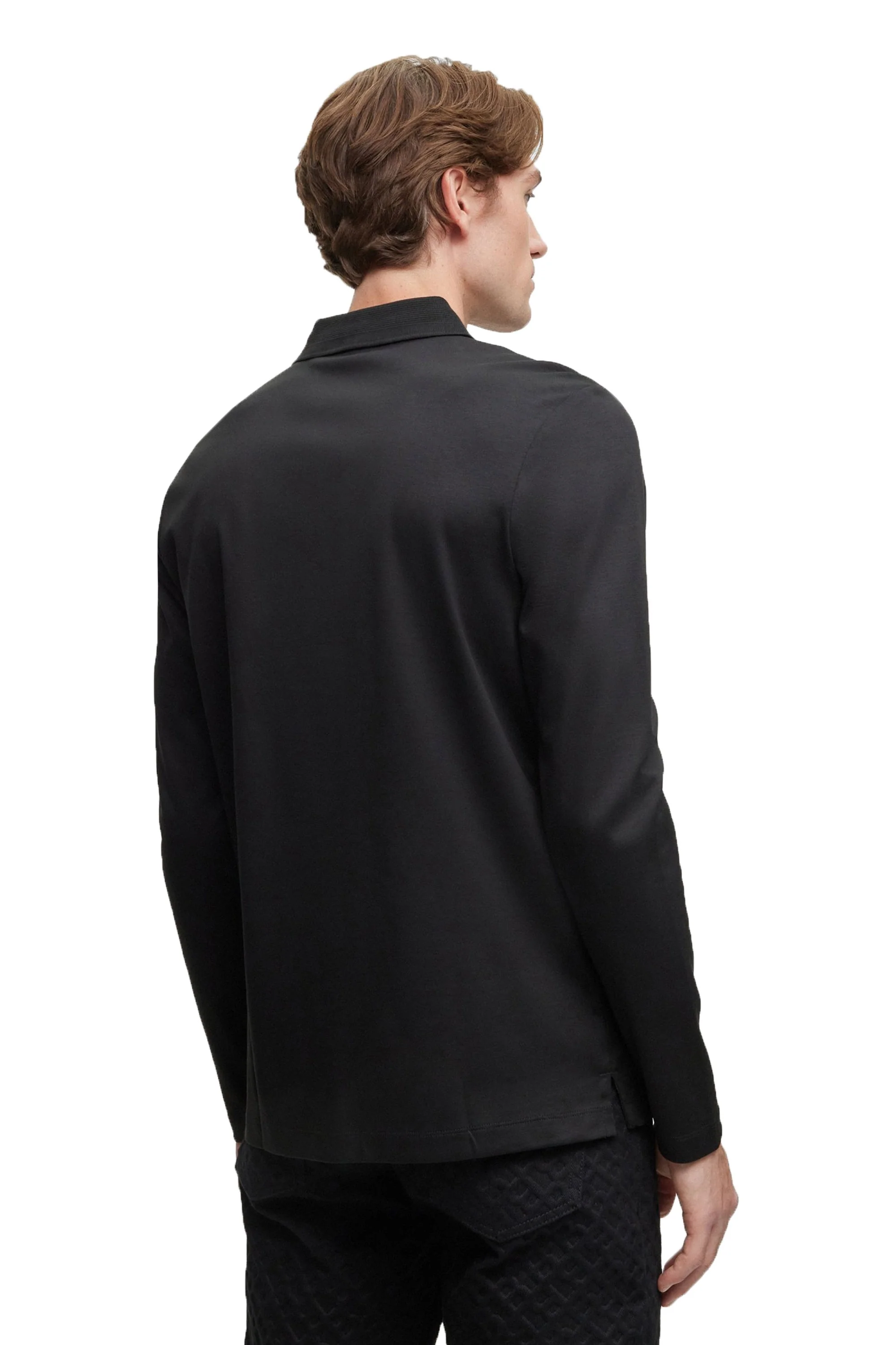 Boss Pado 08 Long Sleeved Polo Shirt Black - Image 4