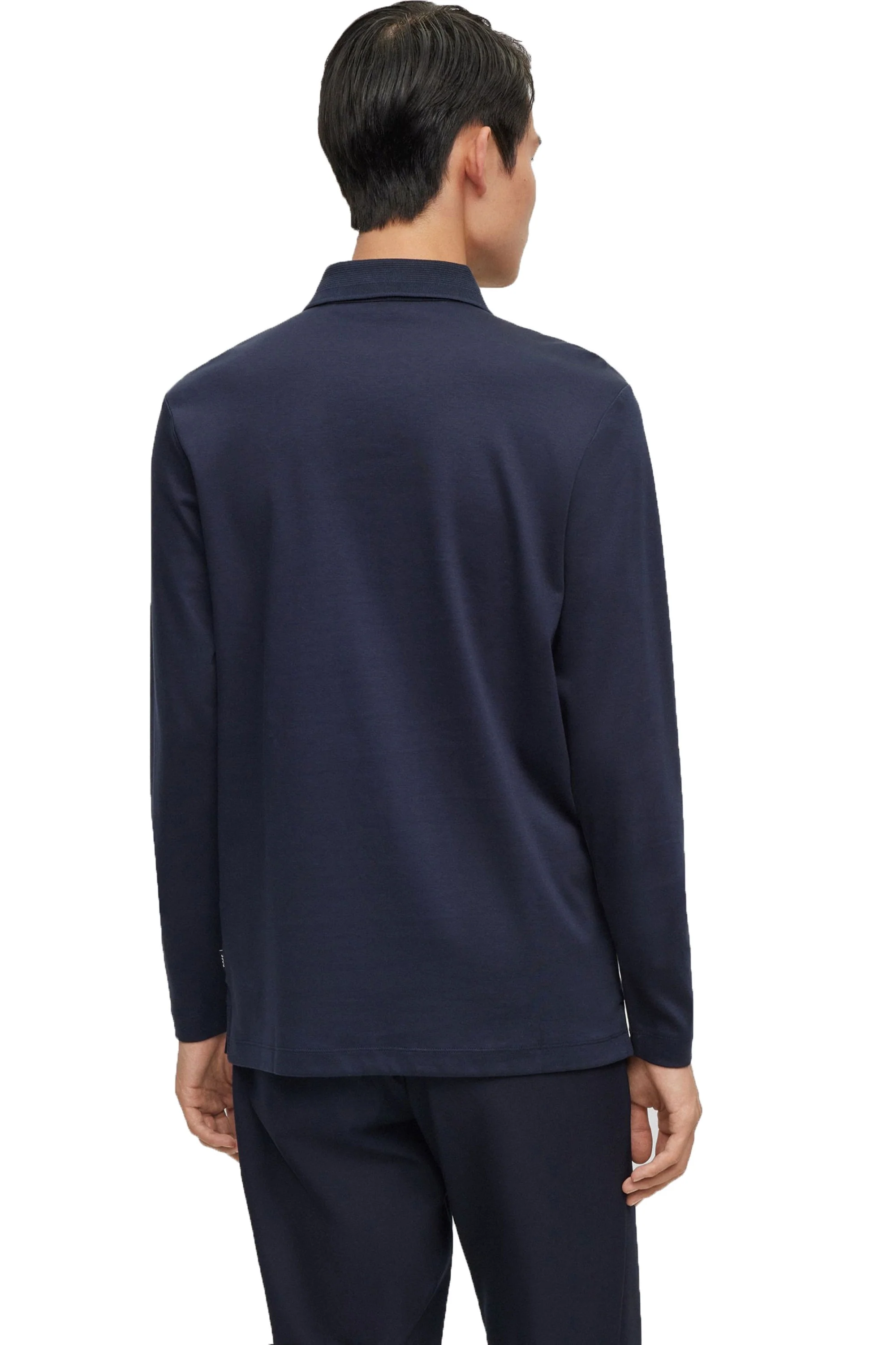 Boss Pado 08 Long Sleeved Polo Shirt Dark Blue - Image 3