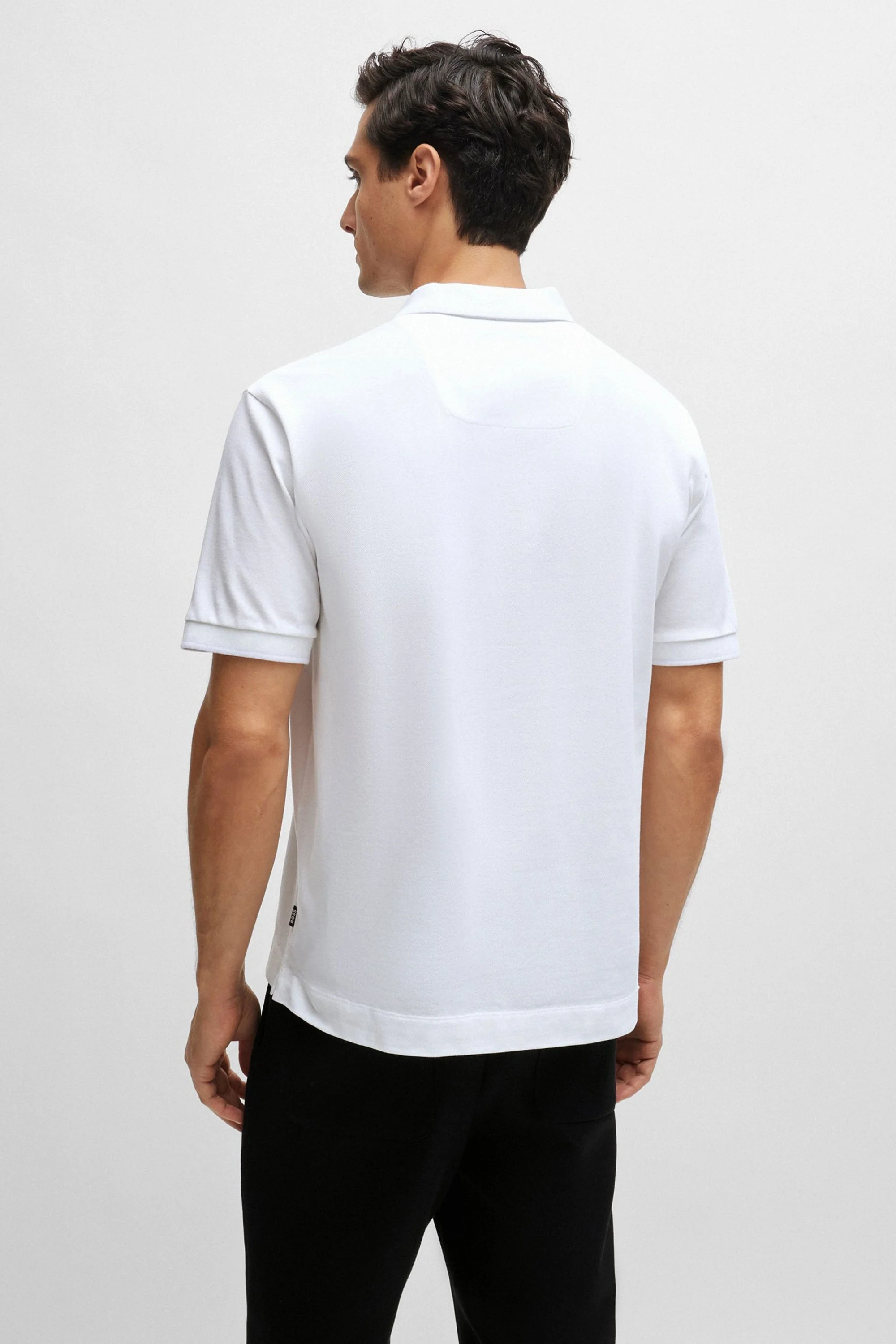 Boss Parlay 210 Polo Shirt White - Image 3