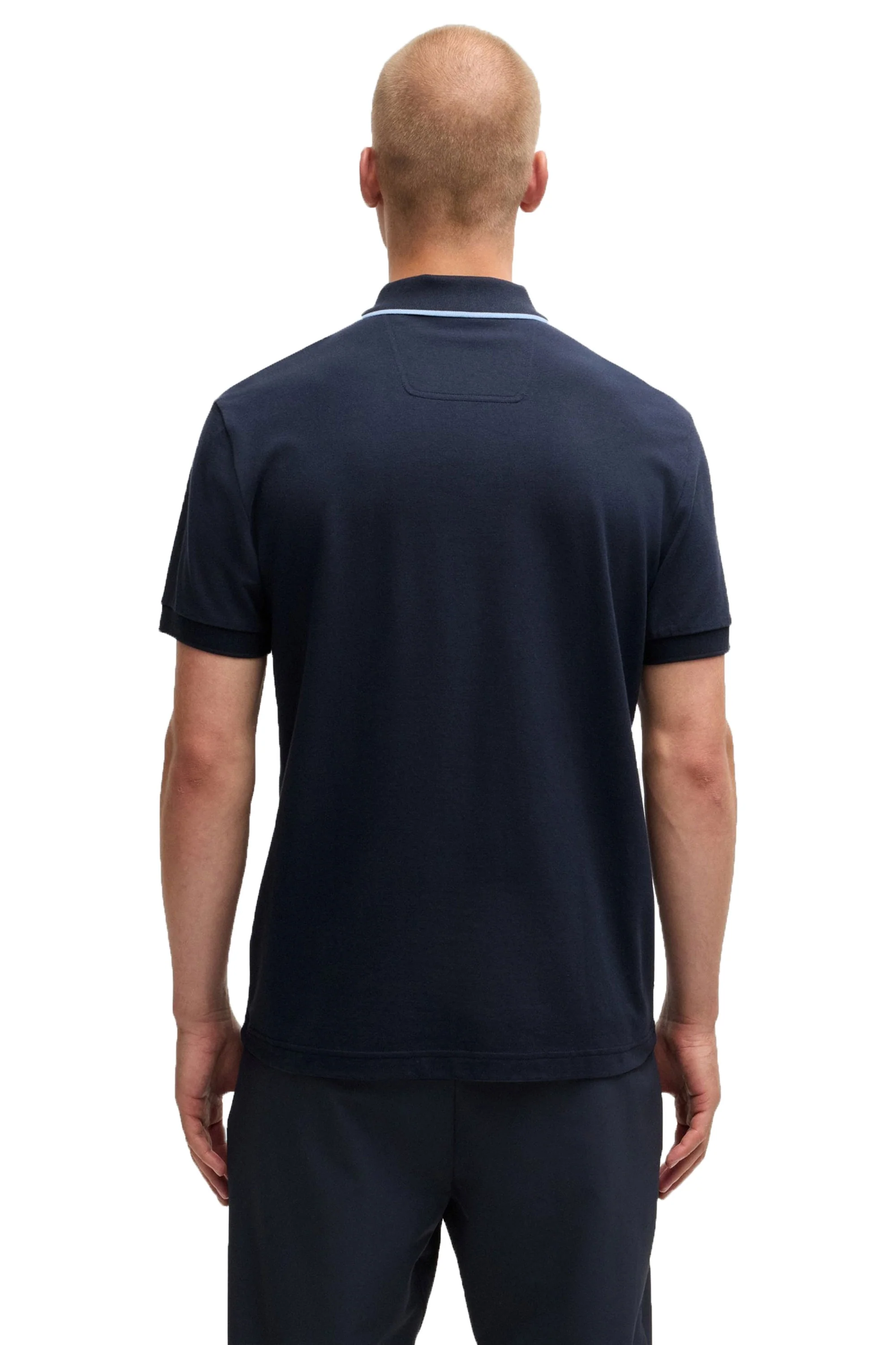 Boss Philix Tape Polo Shirt Dark Blue - Image 3