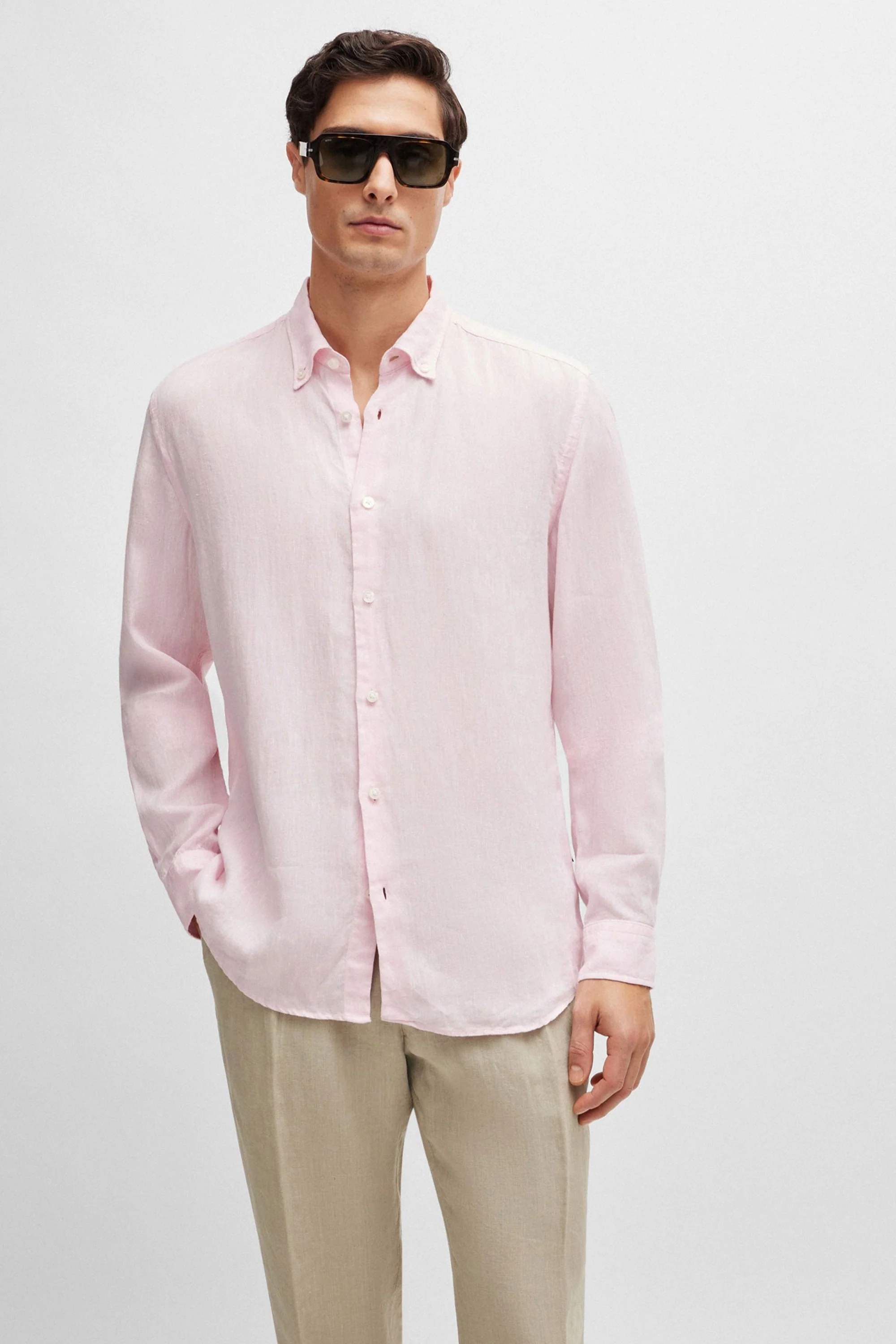 Boss S-liam-s-bd-c1-242 Long Sleeved Shirt Light Pastel Pink - Image 3