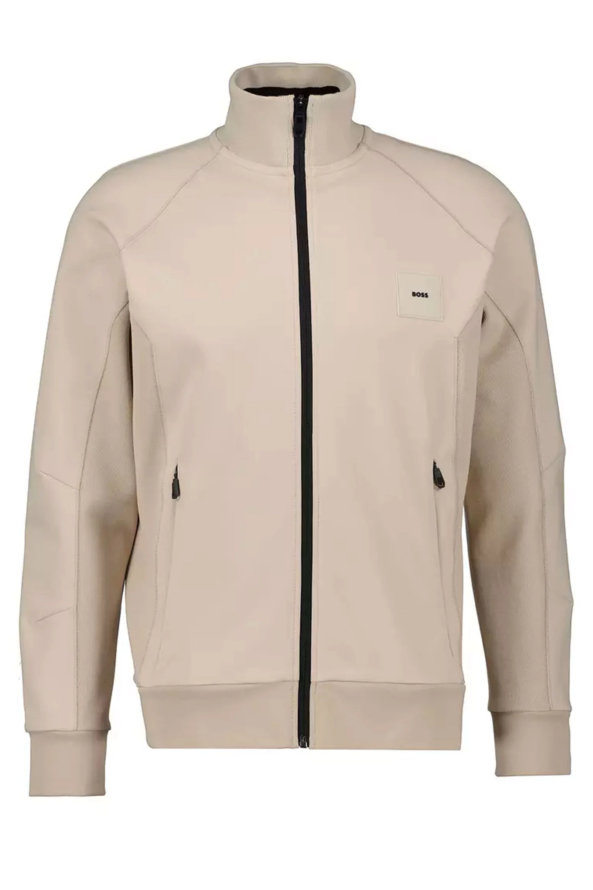 Boss Skaz Rib Full Zip Knitwear Open Beige