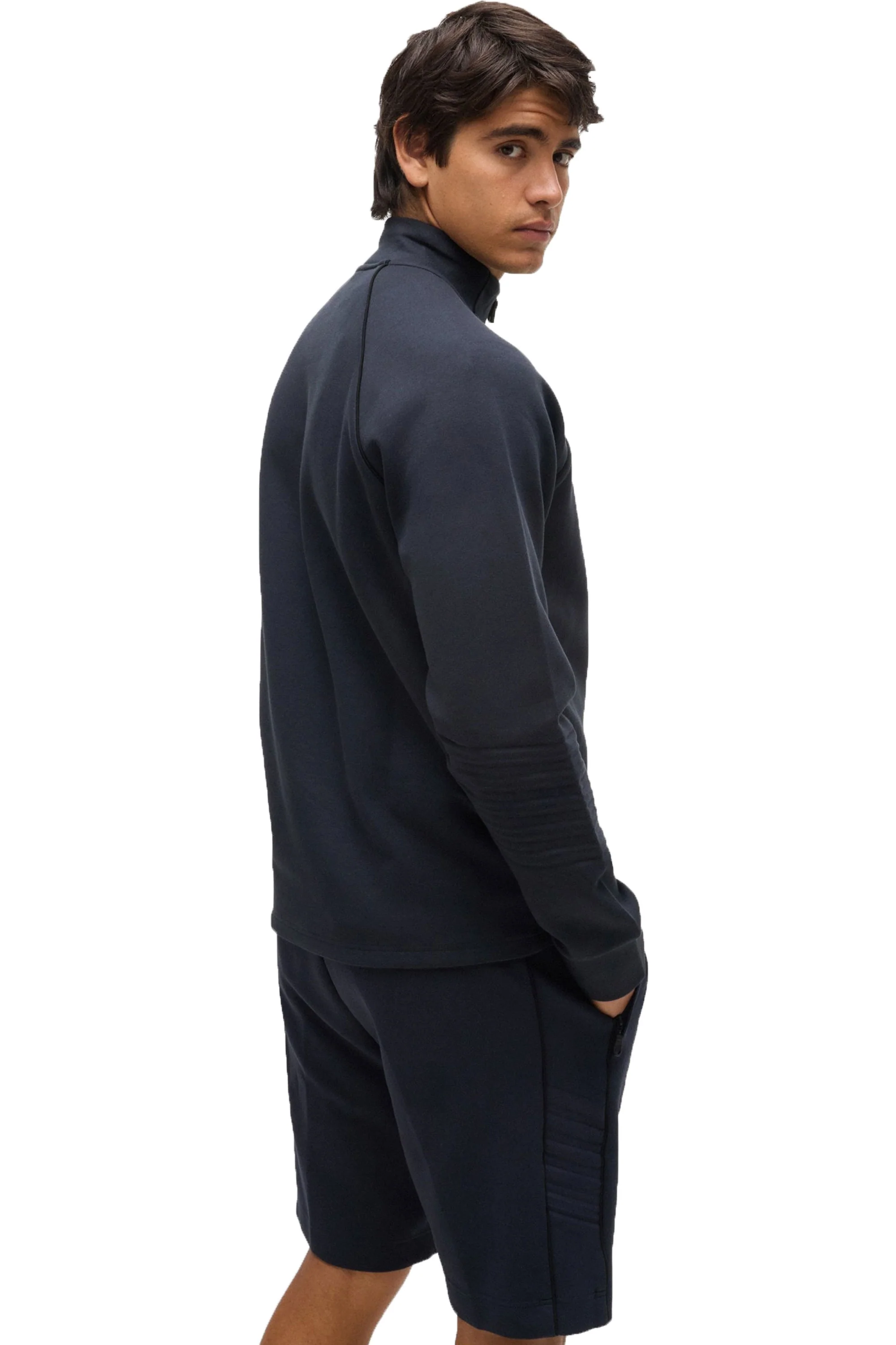 Boss Sweat 1 Half Zip Knitwear Dark Blue - Image 3