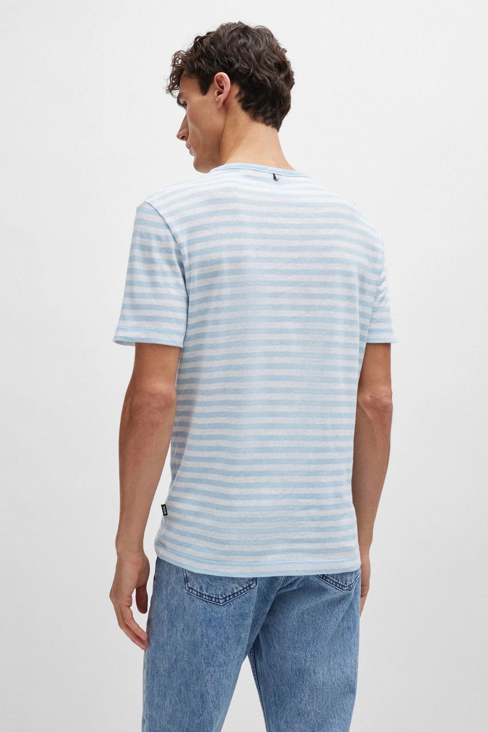 Boss Tiburt457 T-shirt Light Pastel Blue - Image 3