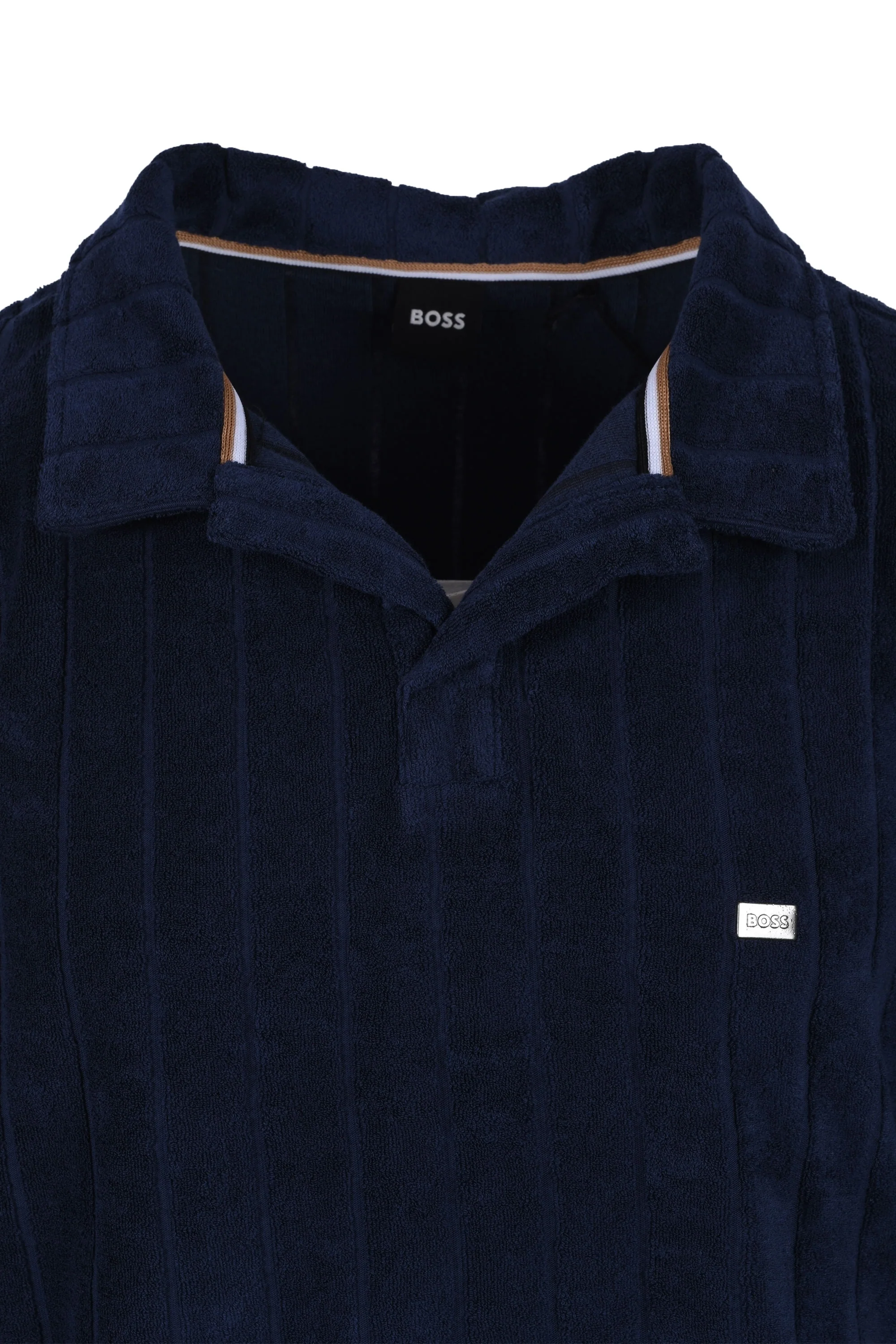 Boss Toweling Polo Shirt Navy - Image 2