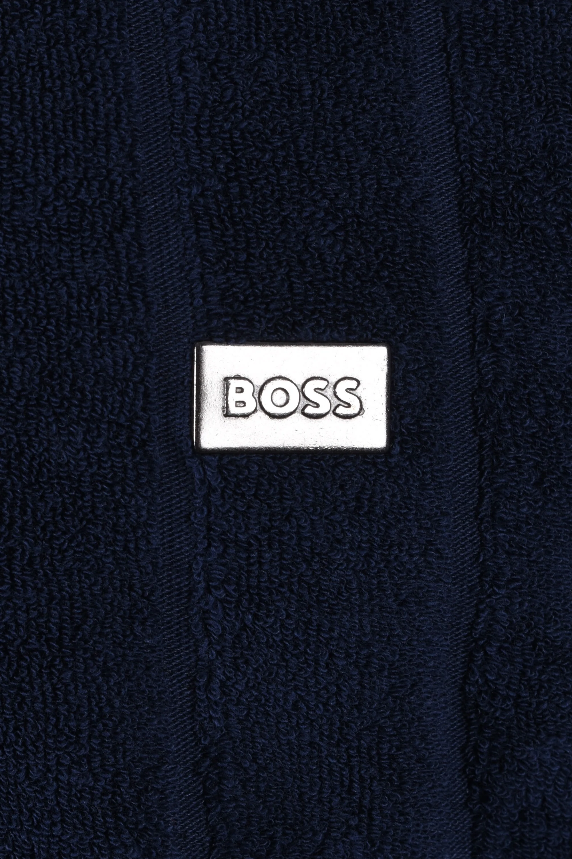 Boss Toweling Polo Shirt Navy - Image 3