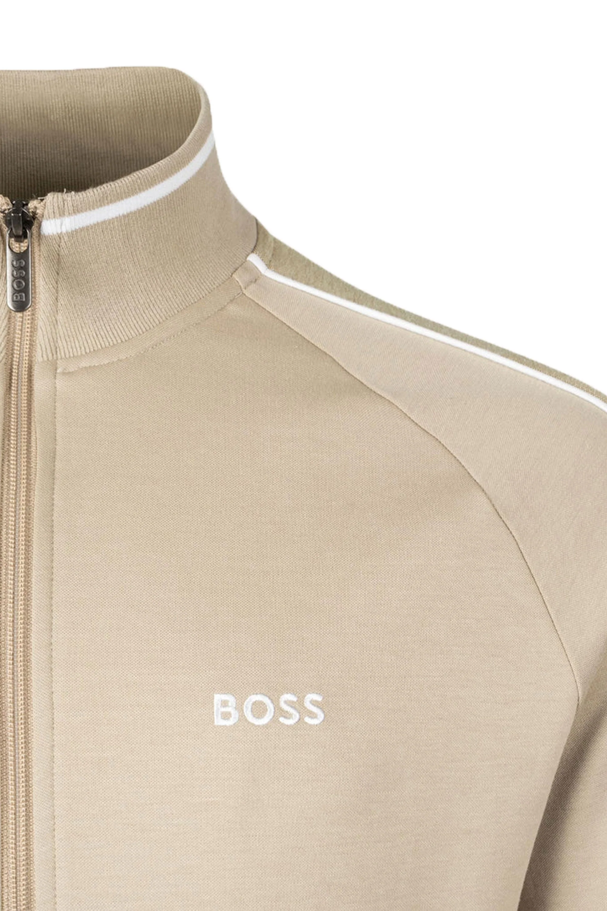 Boss Tracksuit Jacket Light Beige - Image 3