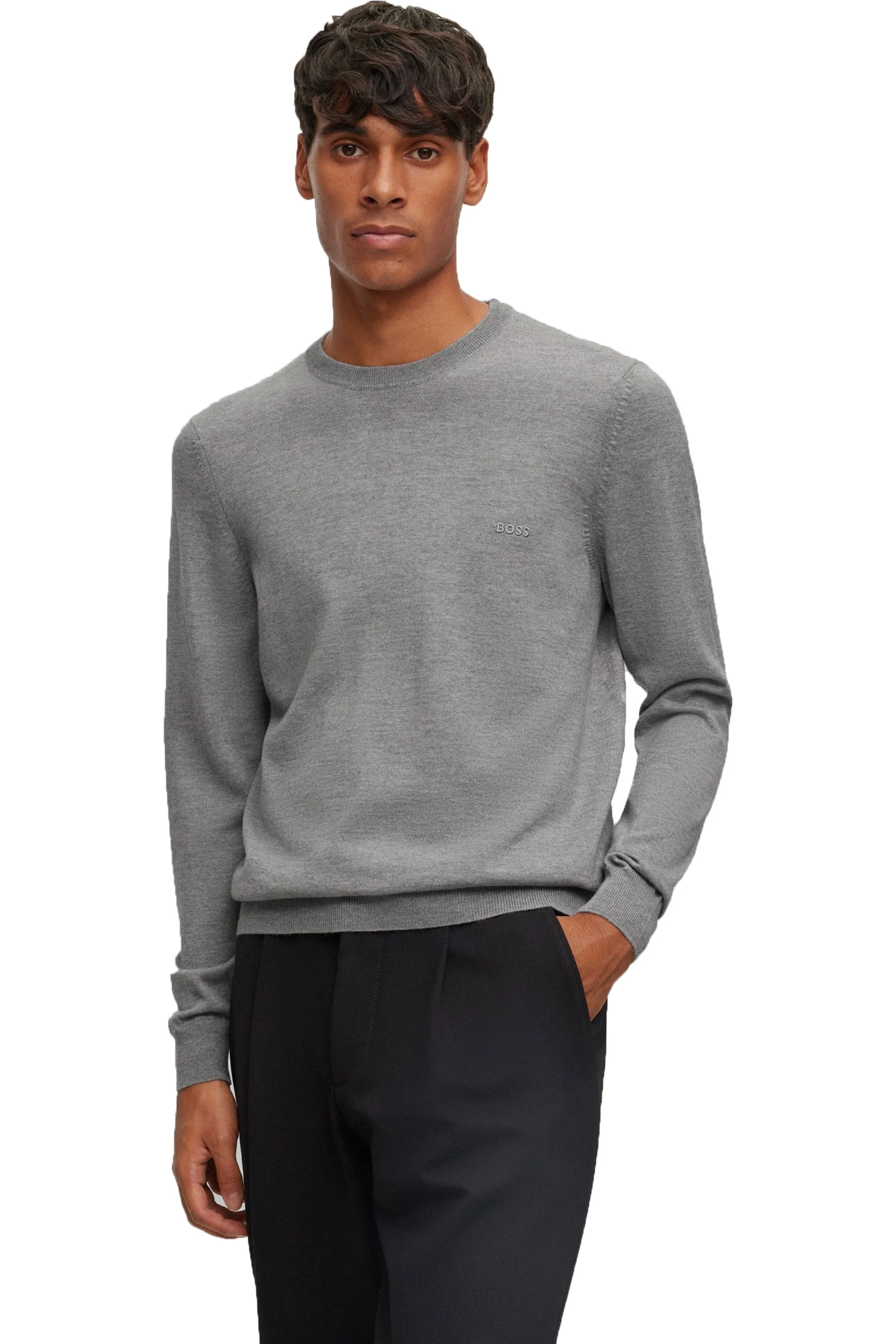 Botto-l Crew Neck Knitwear Medium Grey - Image 3