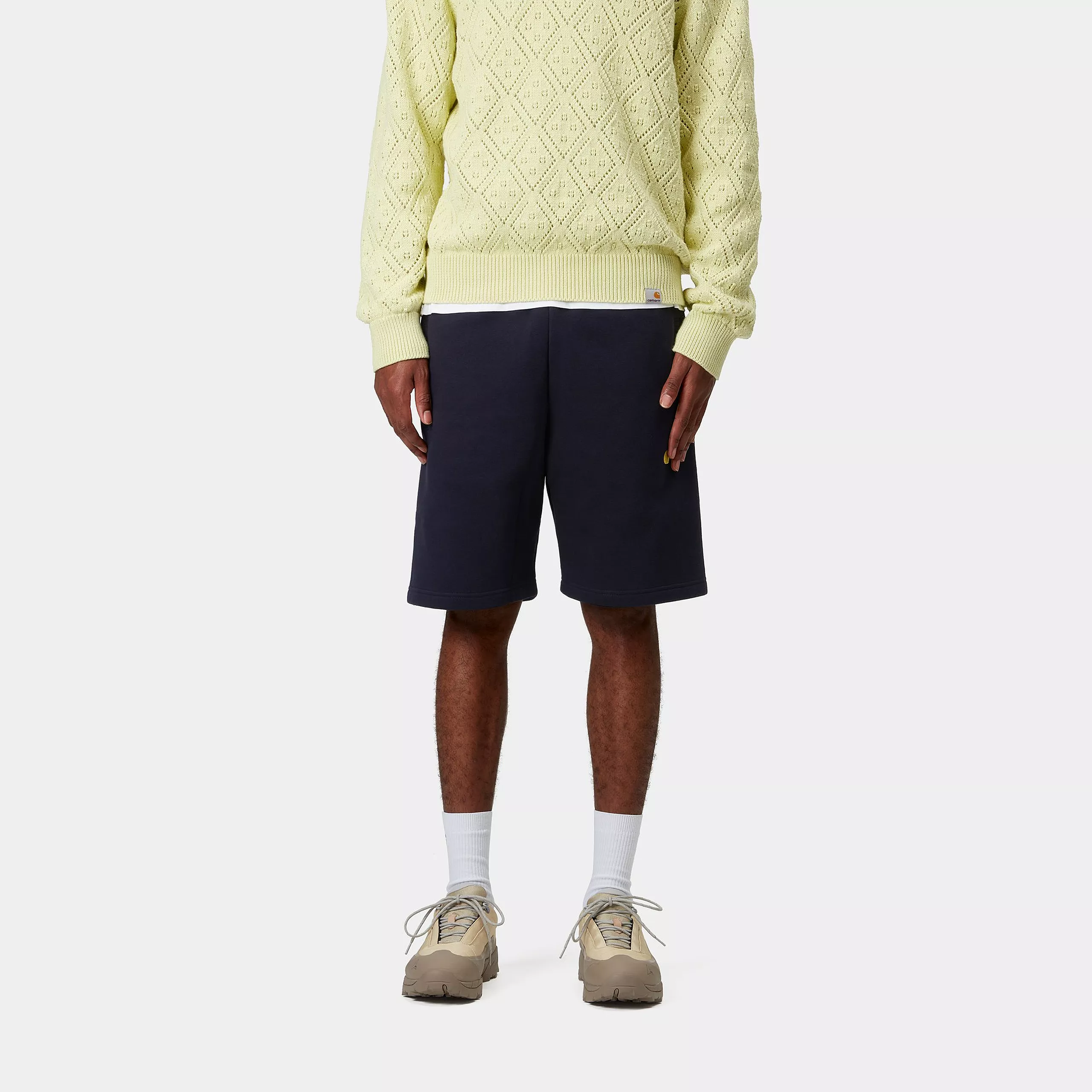 CARHARTT CHASE SWEAT SHORT DARK NAVY/GOLD - Image 3