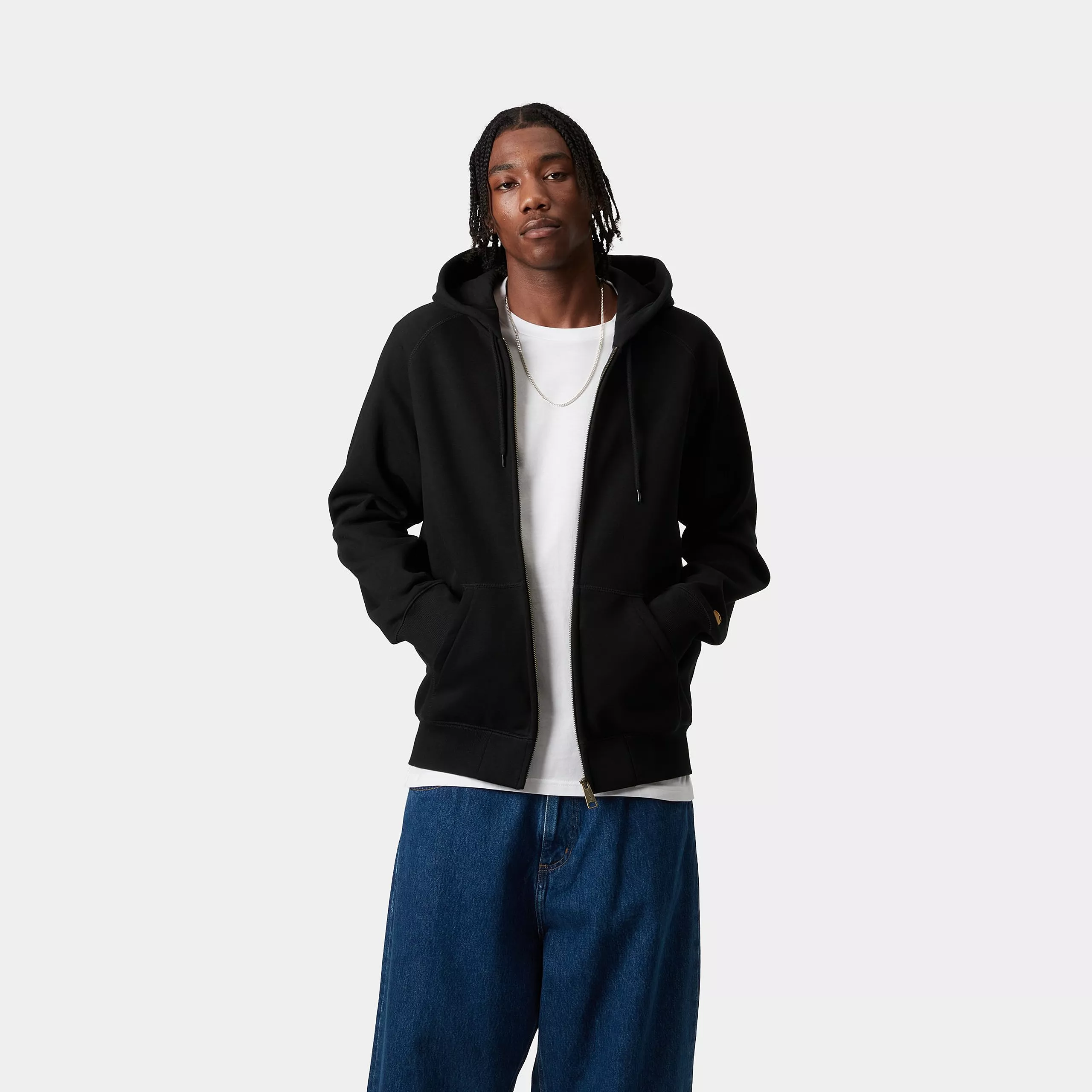 CARHARTT HOODED CHASE JACKET BLACK/GOLD - Image 3