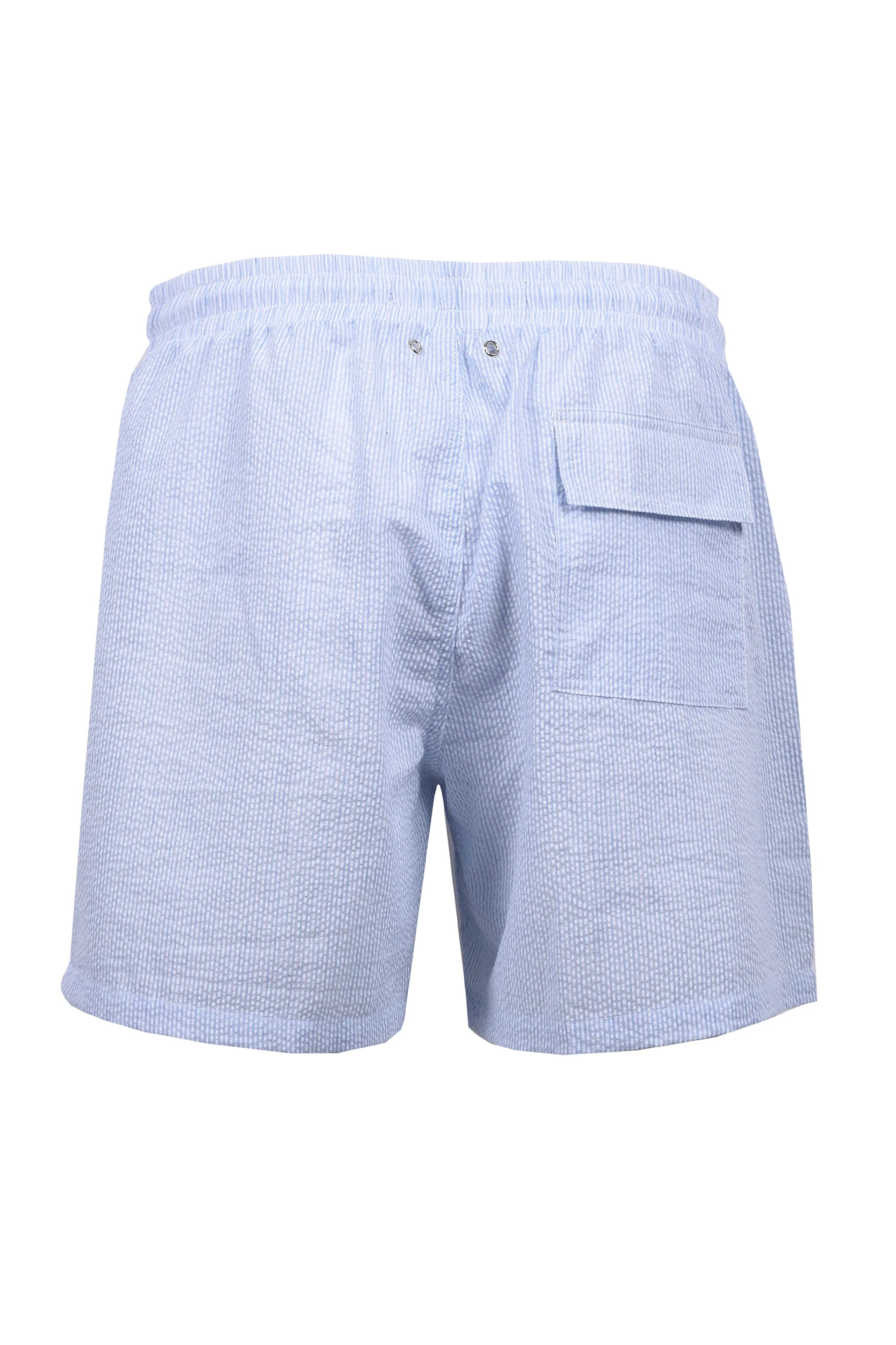 CHARLES TIMMINS SEERSUCKER SWIM SHORTS LIGHT BLUE - Image 2