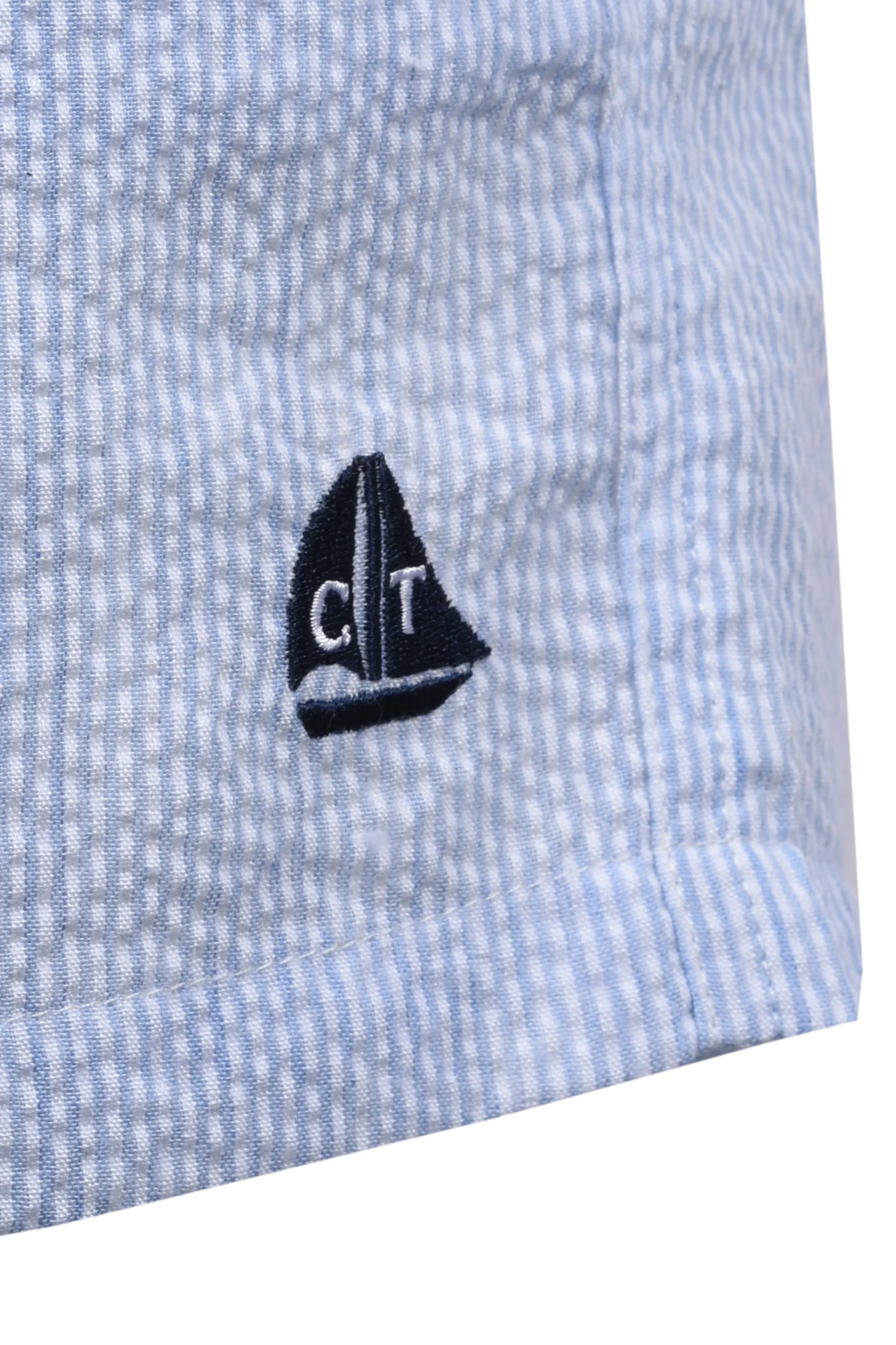 CHARLES TIMMINS SEERSUCKER SWIM SHORTS LIGHT BLUE - Image 4