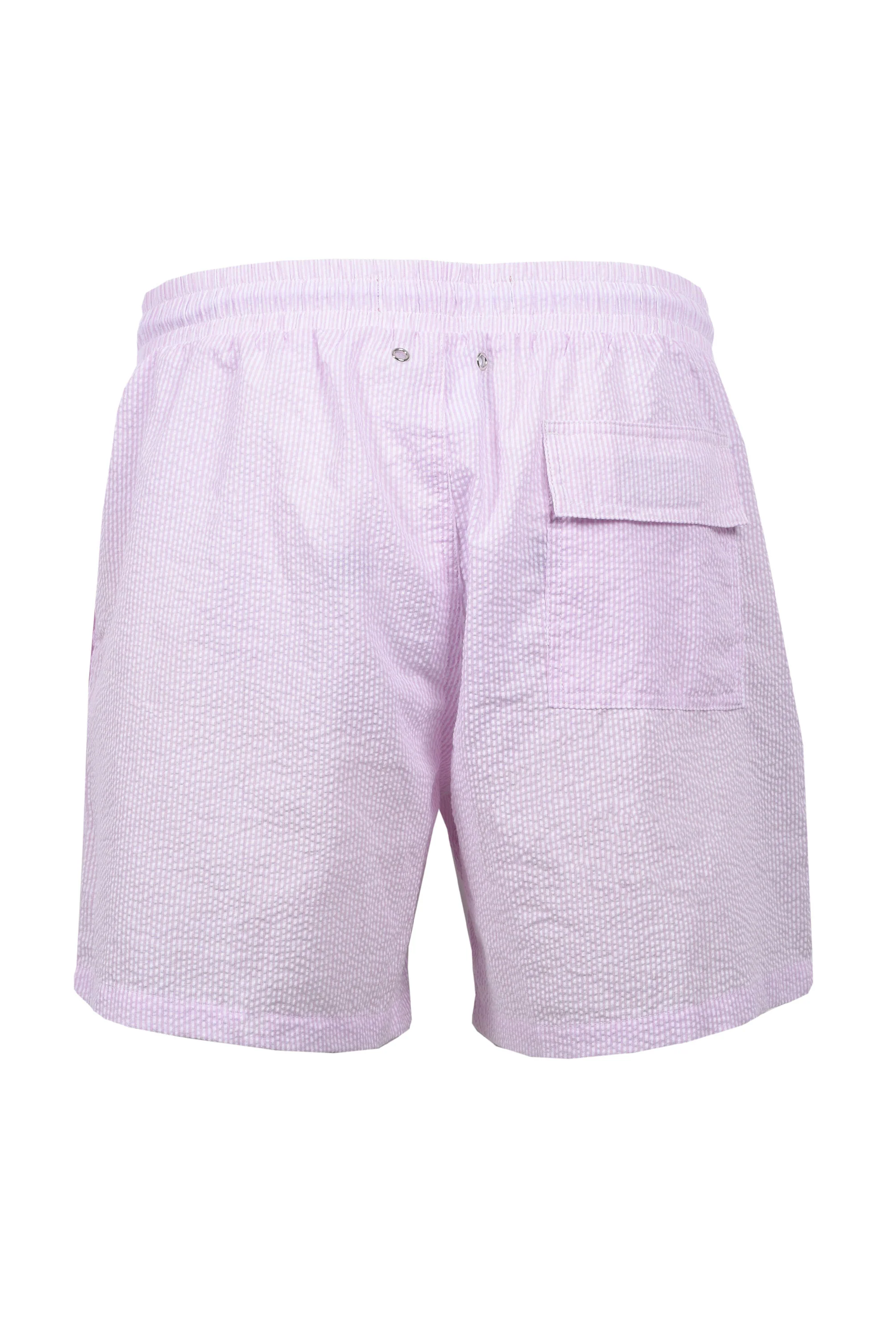 CHARLES TIMMINS SEERSUCKER SWIM SHORTS LIGHT PINK - Image 2