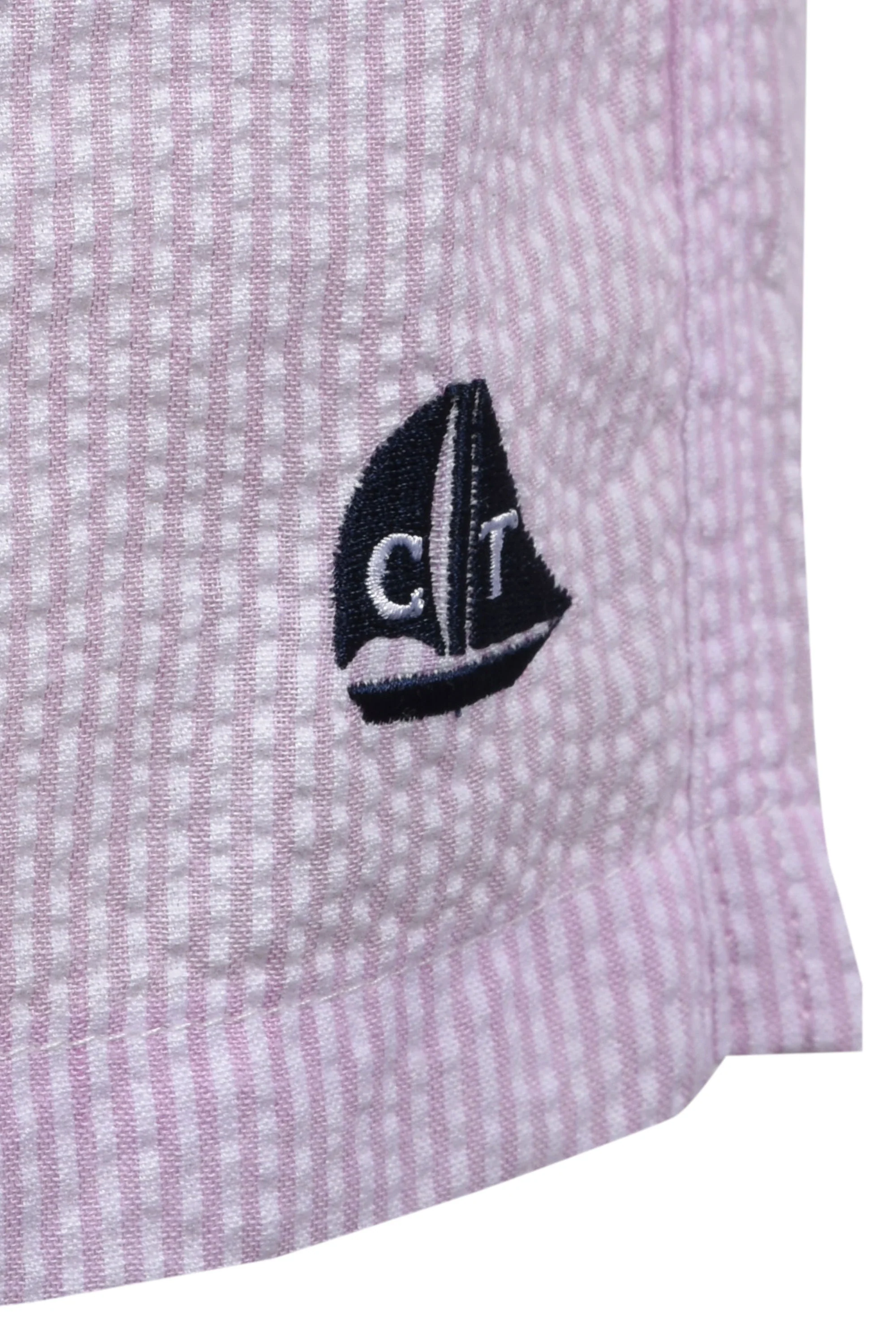 CHARLES TIMMINS SEERSUCKER SWIM SHORTS LIGHT PINK - Image 4