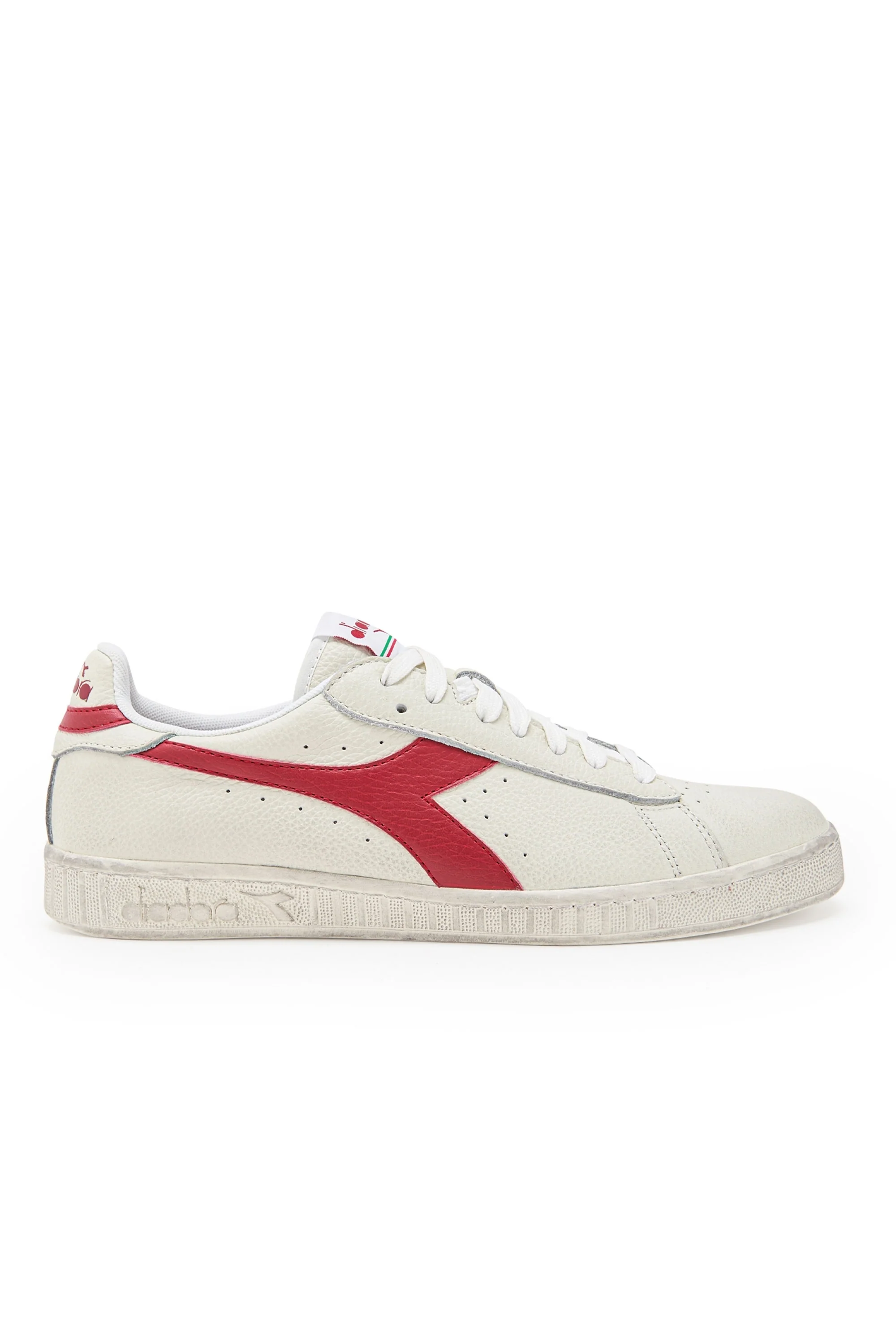 Diadora Game L Low Waxed Trainer White/Red Pepper
