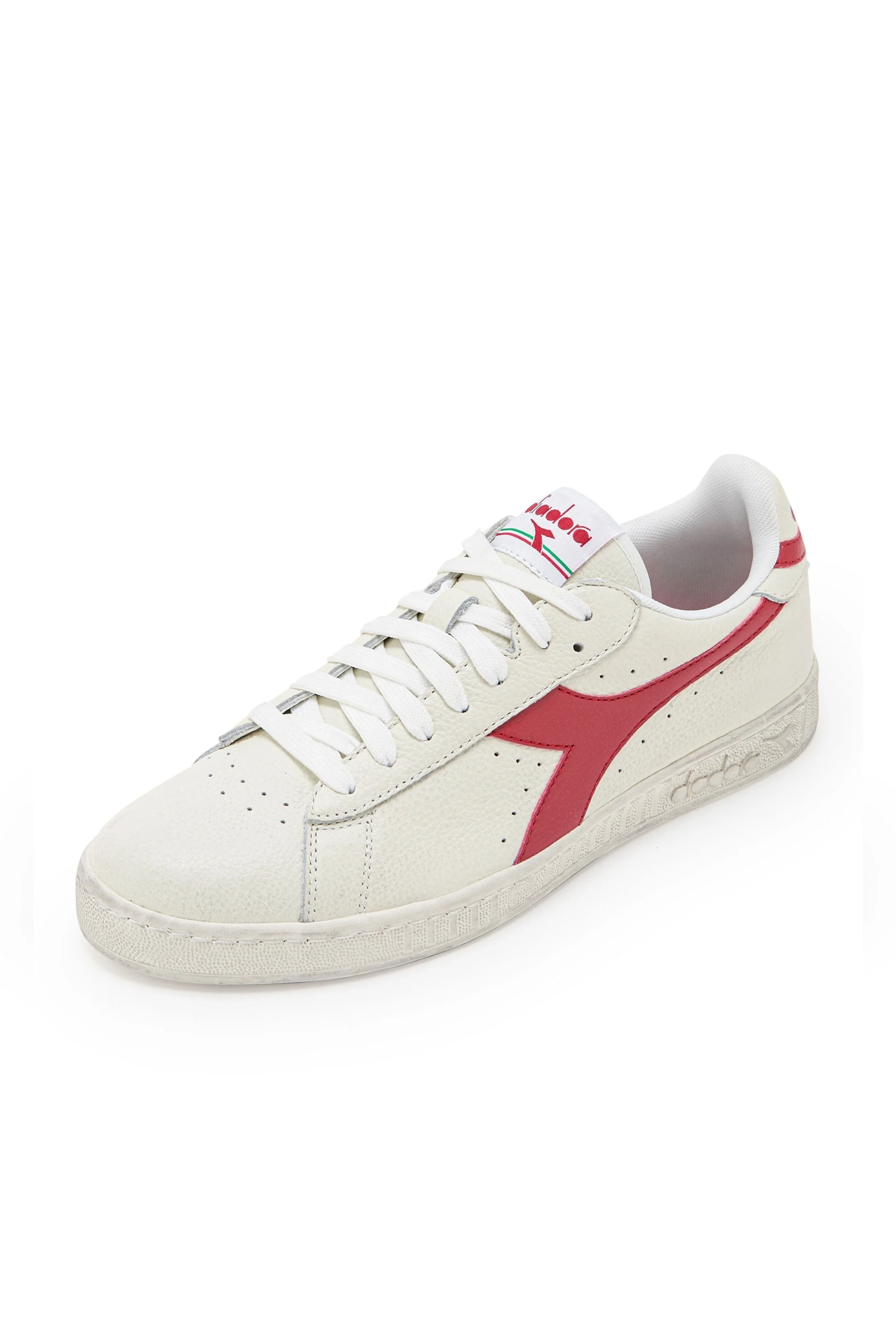 Diadora Game L Low Waxed Trainer White/Red Pepper - Image 2