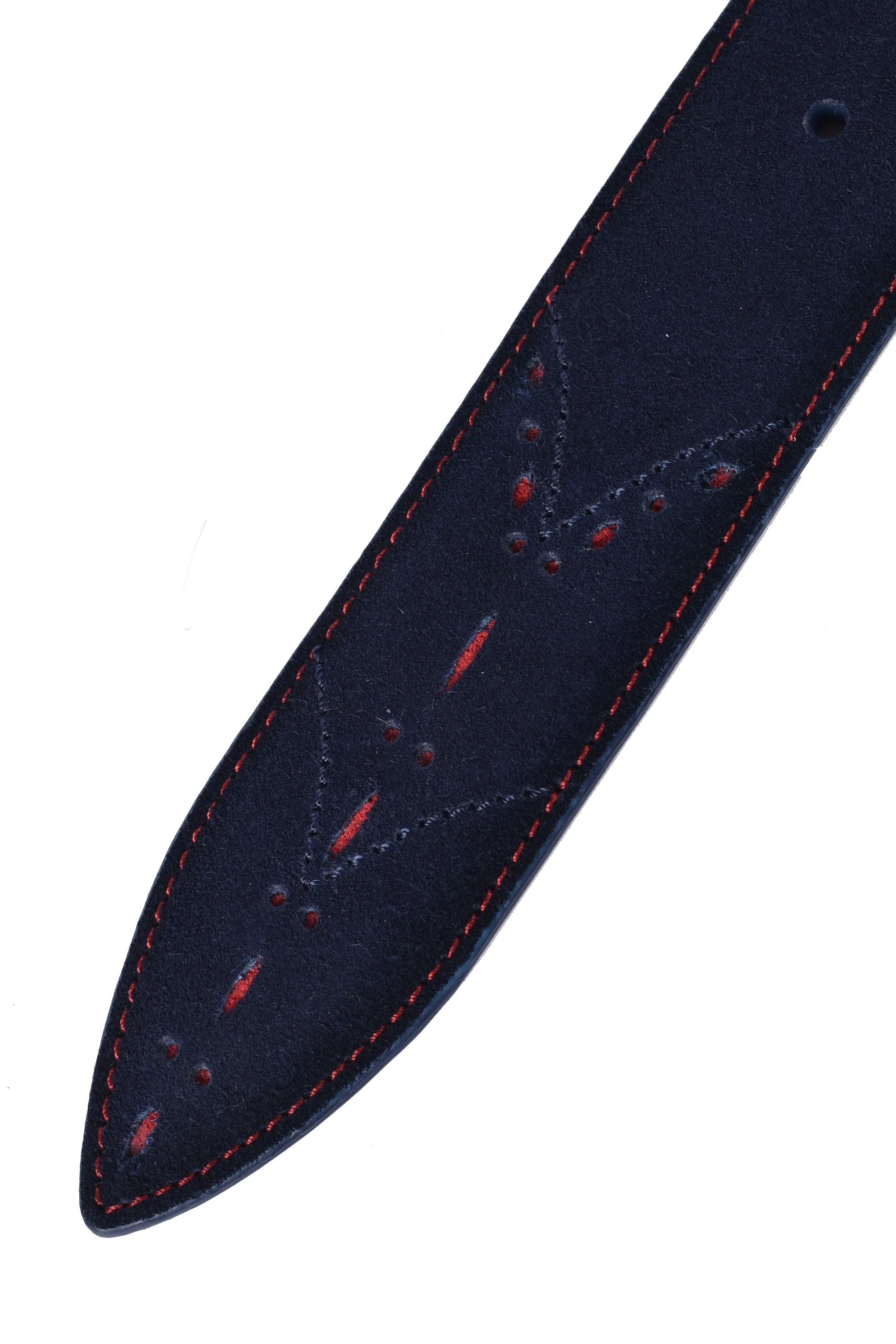 Elliot Rhodes Suede Leather Belt Navy/Red - Image 3