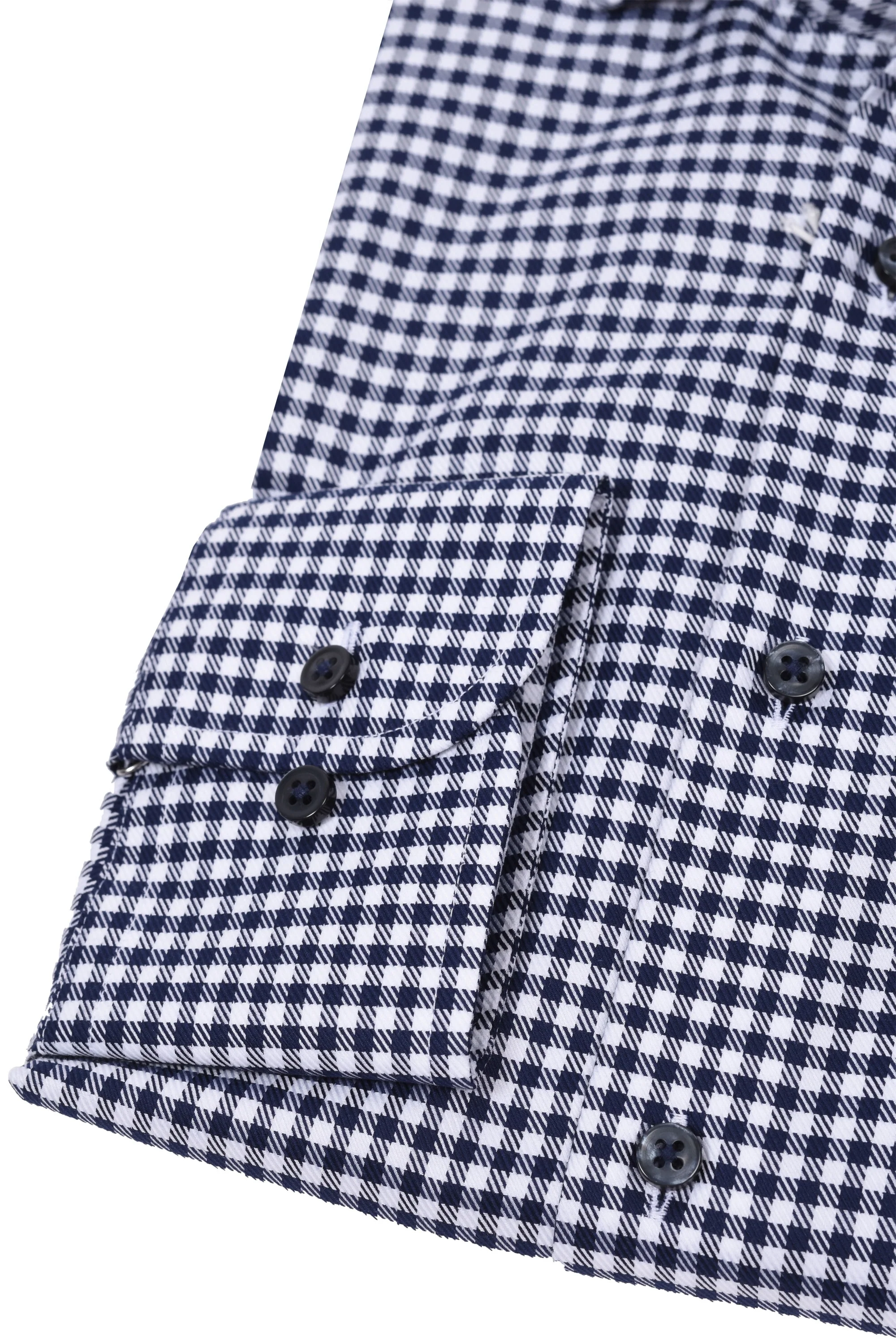 Eterna Modern Fit Checked Shirt Navy Check - Image 3