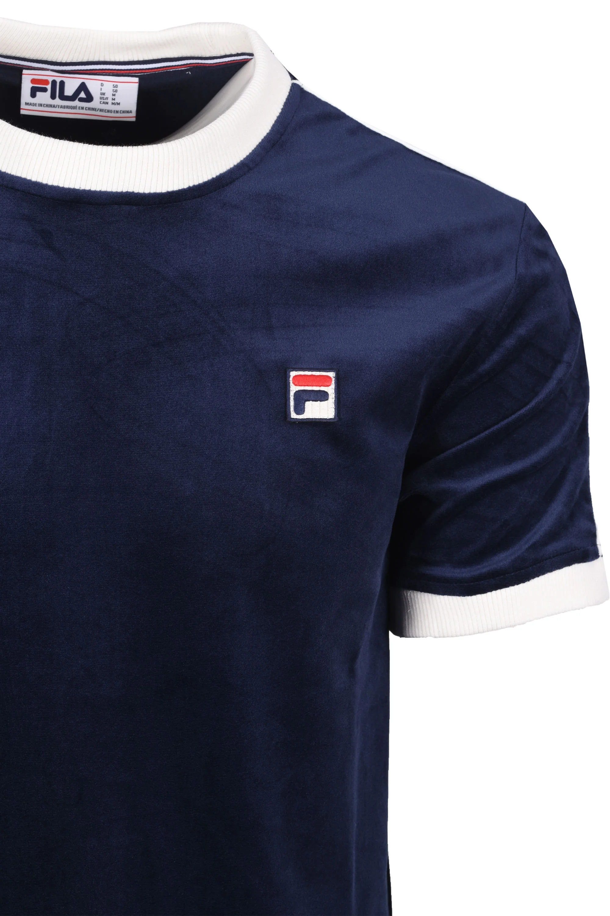 FILA BASILIO TIPPED VELOUR T-SHIRT FILA NAVY/GARDENIA - Image 2