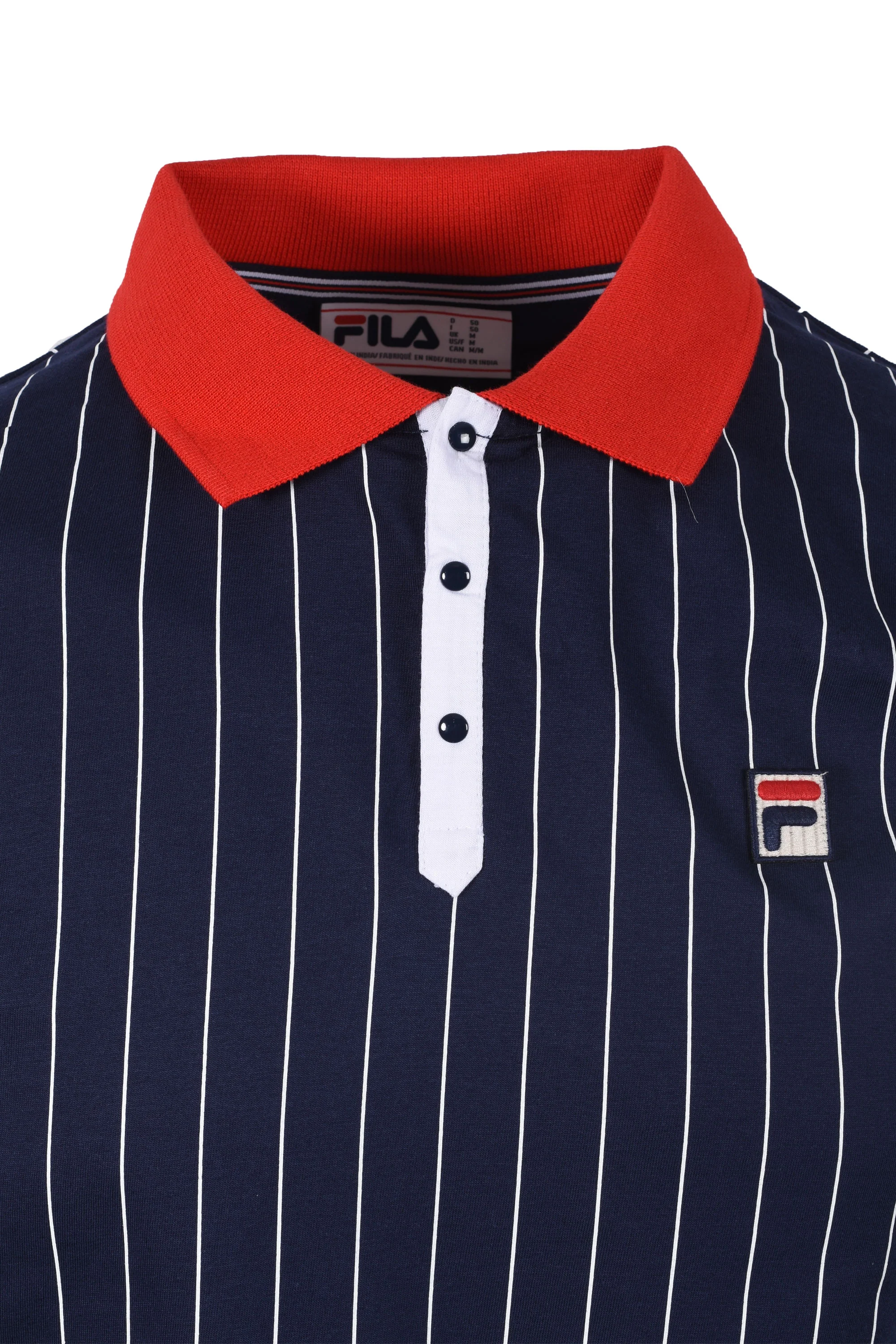 Fila BB1 Classic Vintage Striped Polo Fila Navy/Fila Red - Image 2