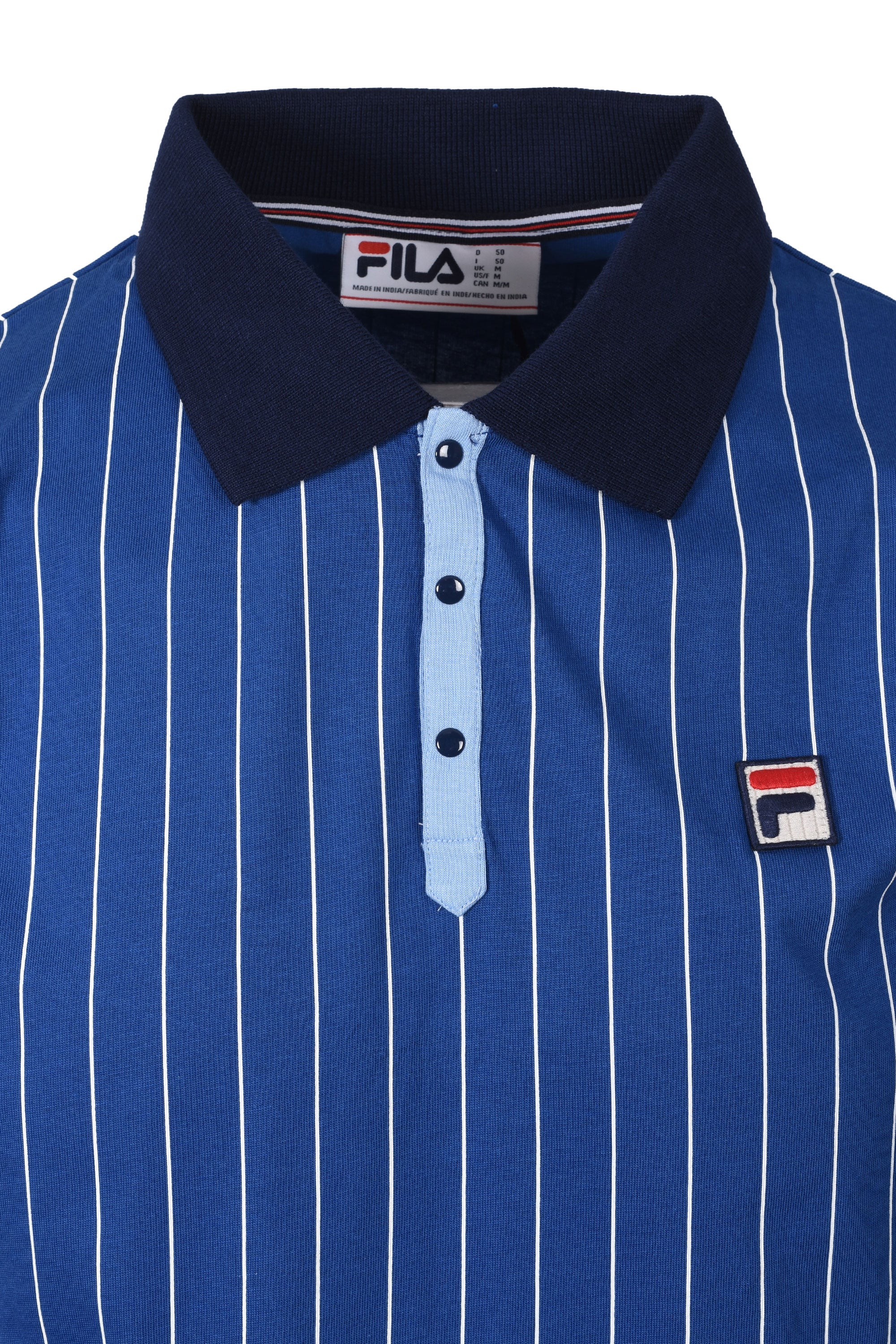 FILA BB1 VINTAGE STRIPED POLO LIMOGES/WHITE/NAVY - Image 2