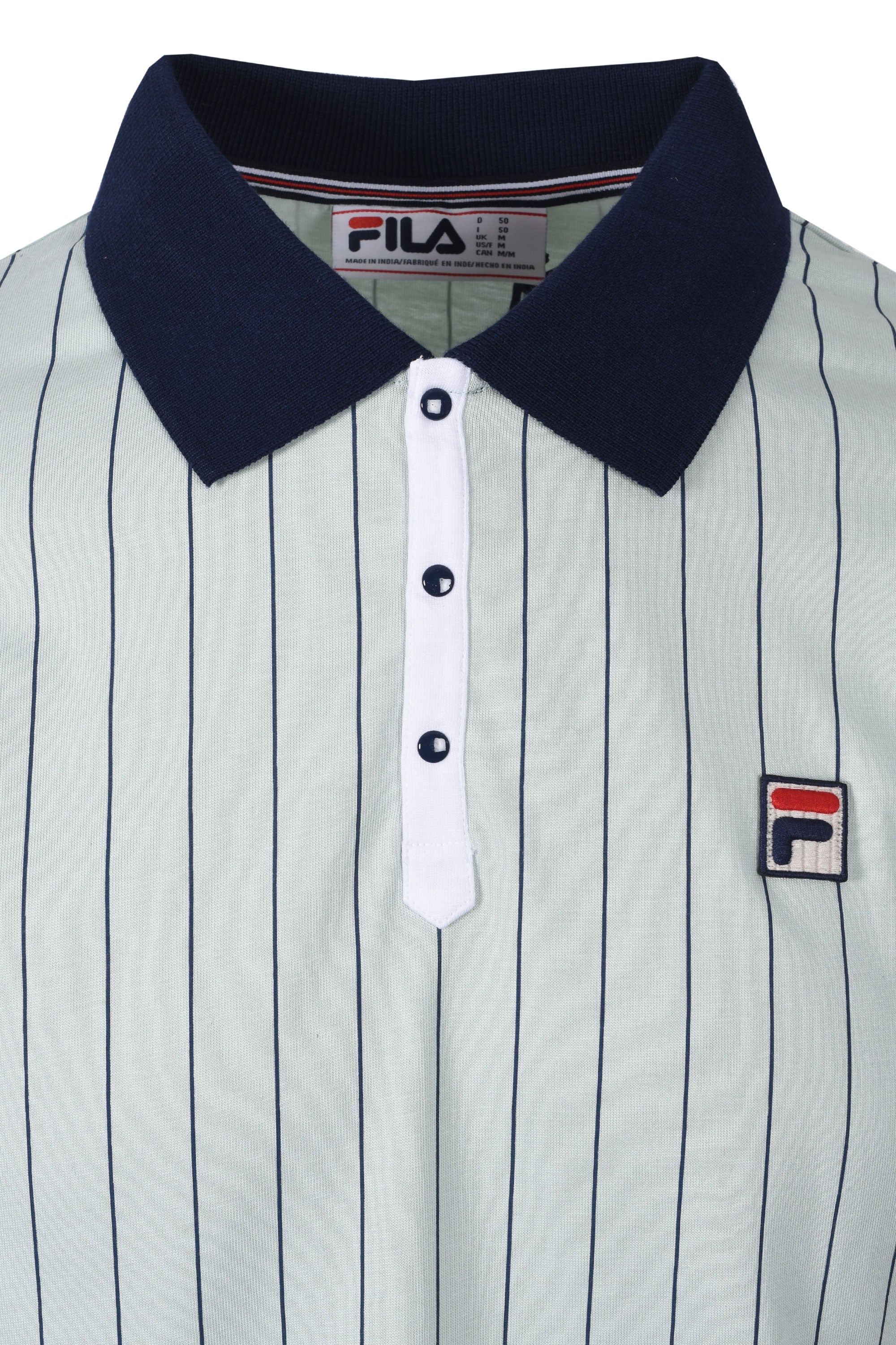 FILA BB1 VINTAGE STRIPED POLO SURF SPRAY/NAVY/WHITE - Image 2