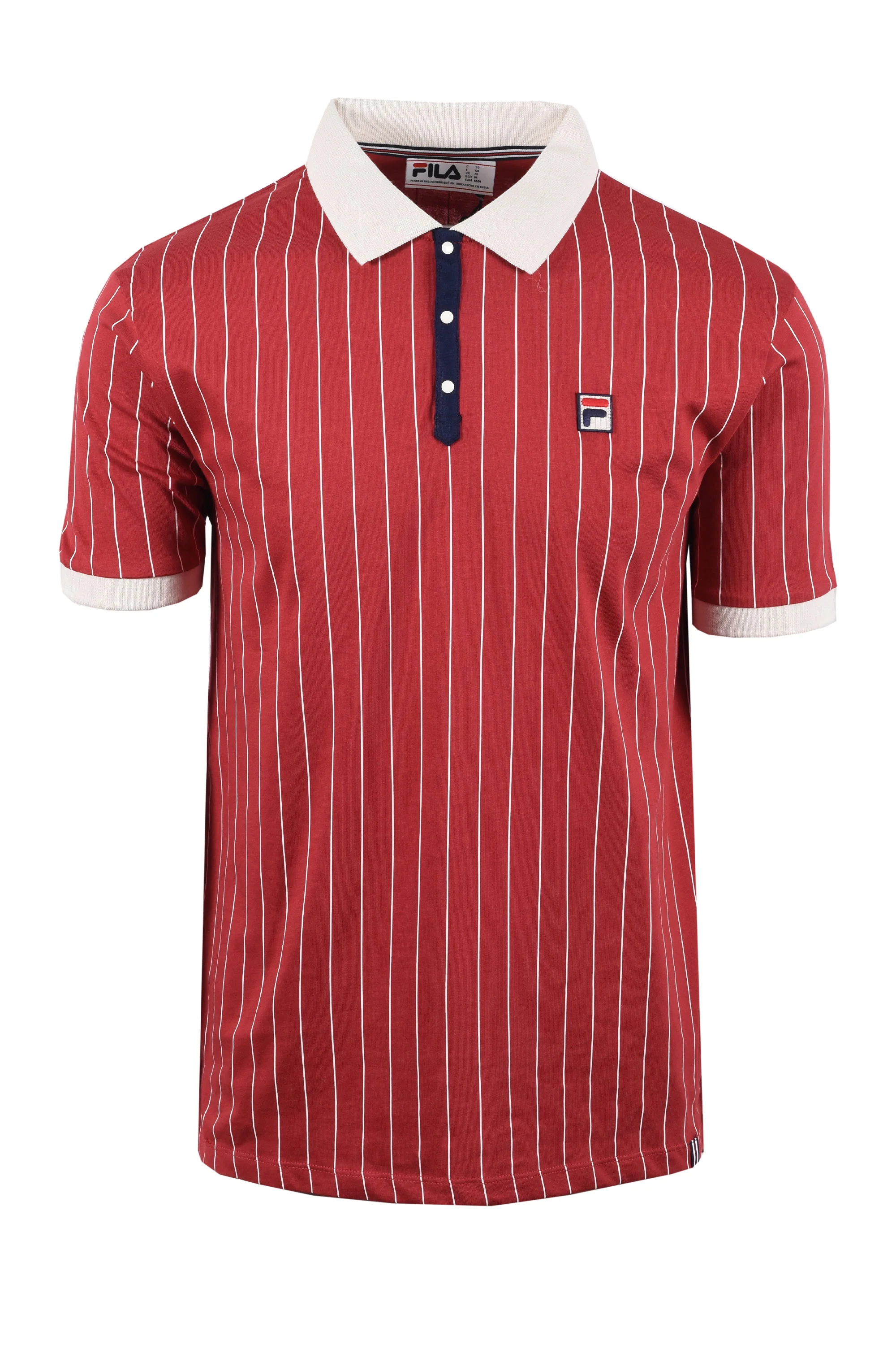 FILA CLASSIC BB1 STRIPED POLO GARNET/GARDENIA/FILA NAVY