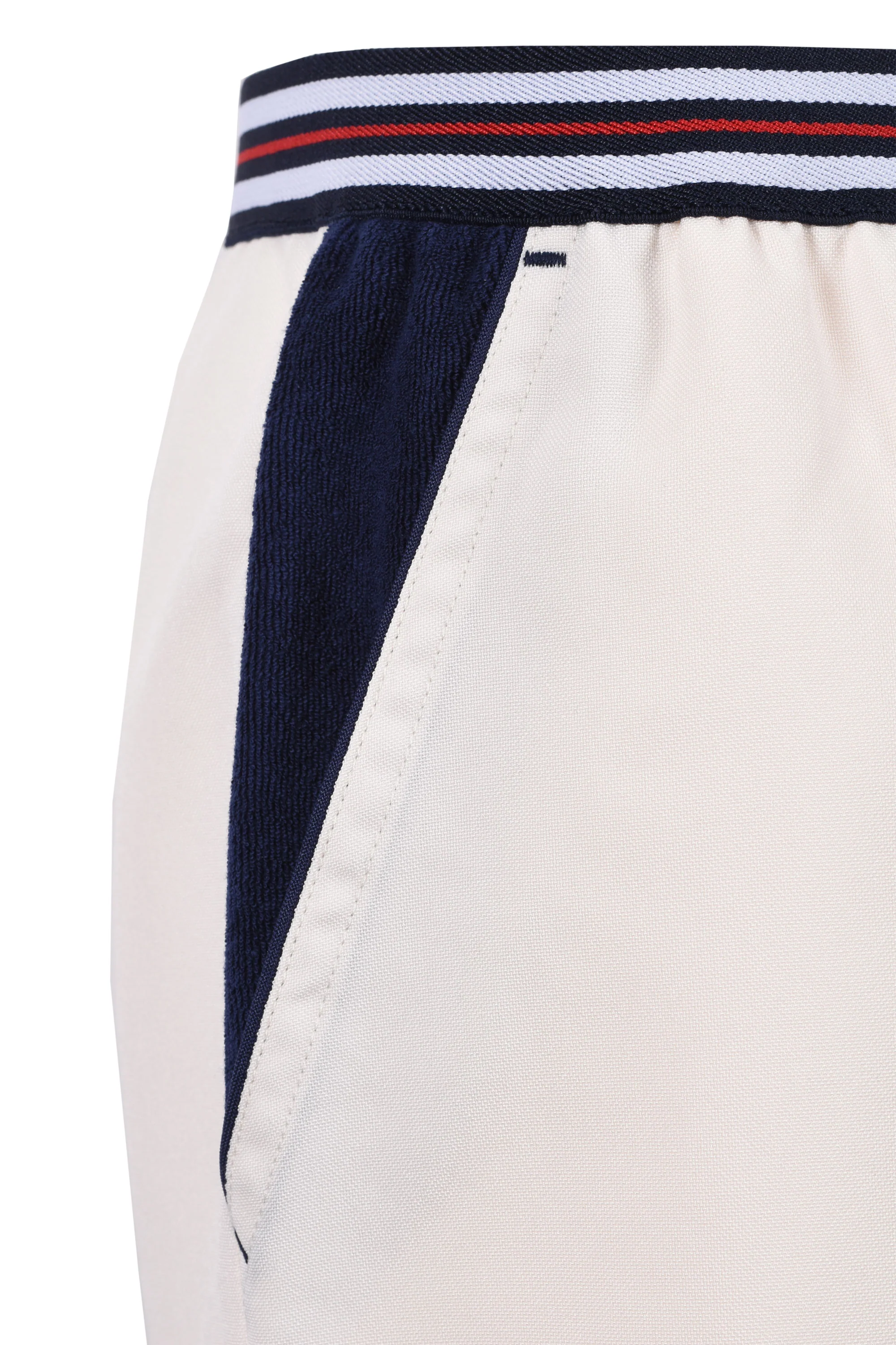 FILA HIGHTIDE 4 TERRY POCKET STRIPE SHORTS GARDENIA/FILA NAVY - Image 4