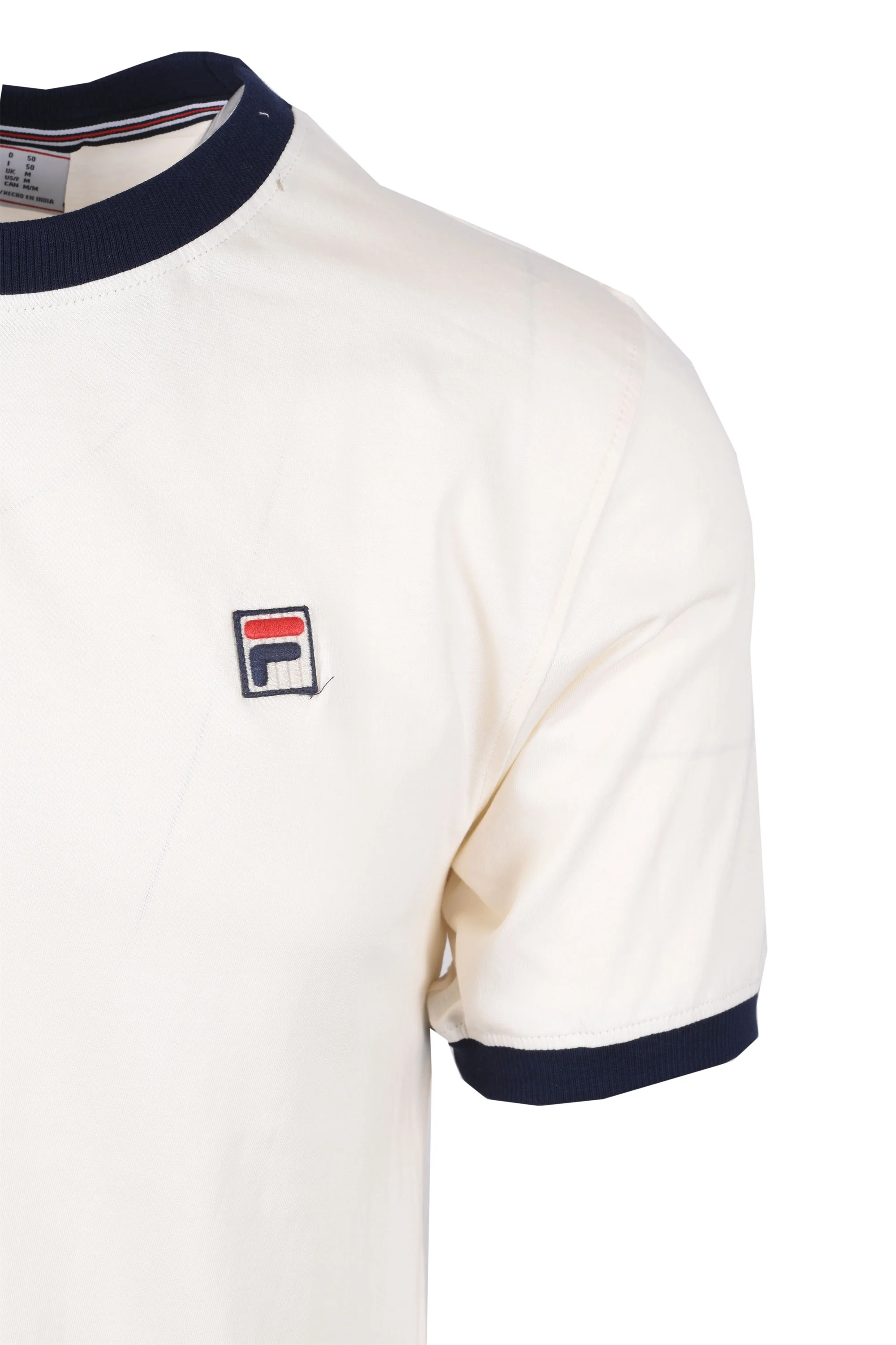Fila Vintage Marconi Essential Ringer T-Shirt Gardenia/Fila Navy - Image 2