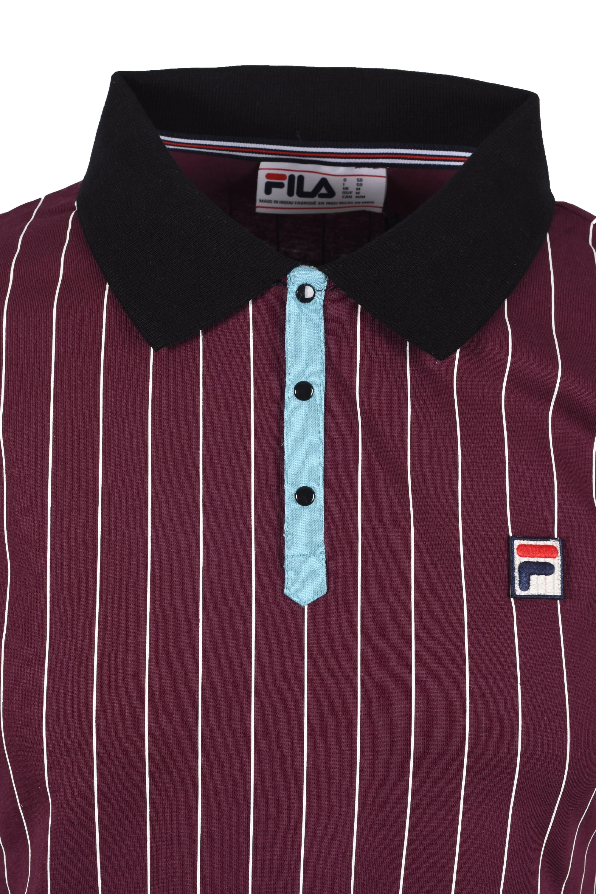 Fila Vintage BB1 Striped Polo Blue/Burgundy - Image 2