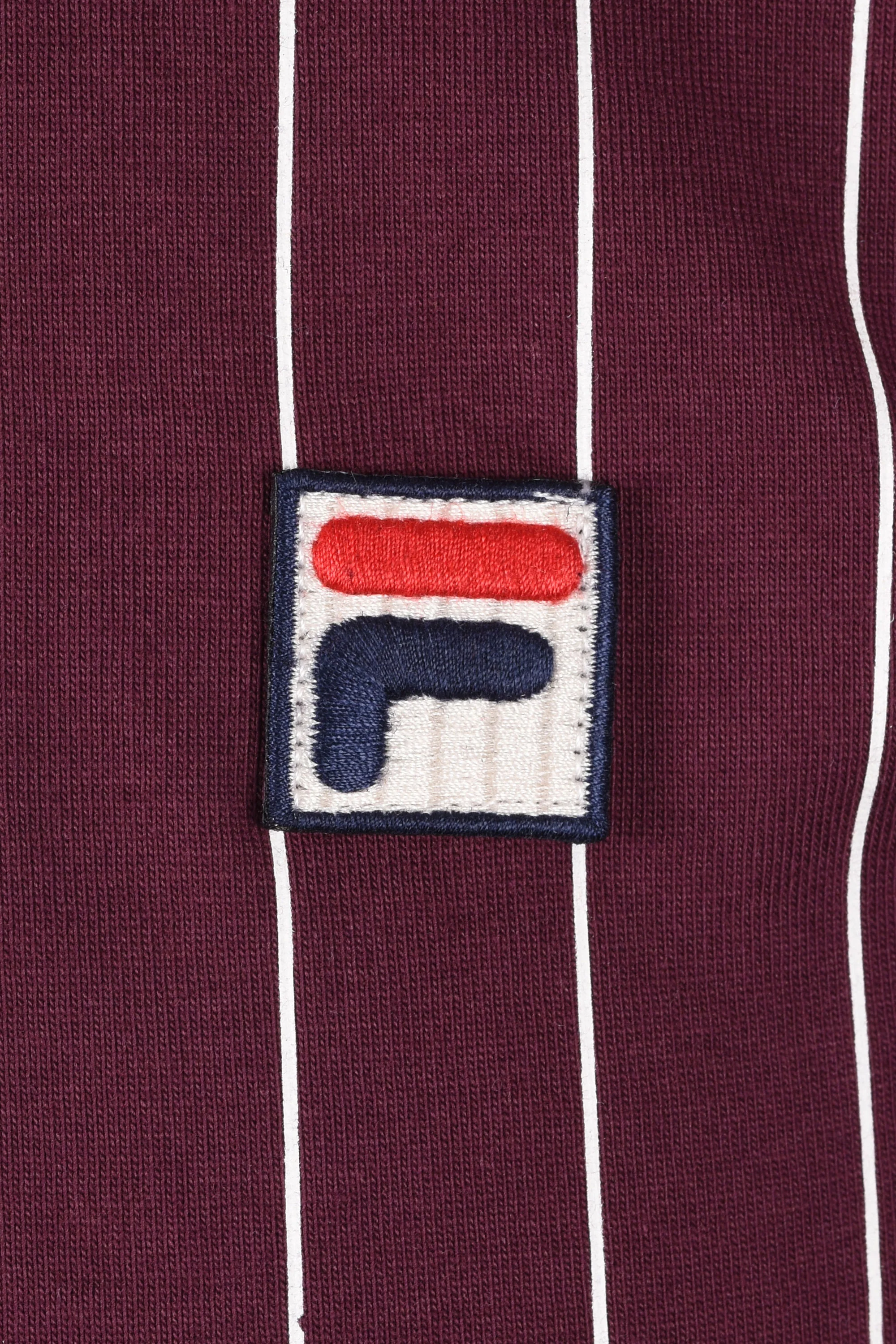 Fila Vintage BB1 Striped Polo Blue/Burgundy - Image 3