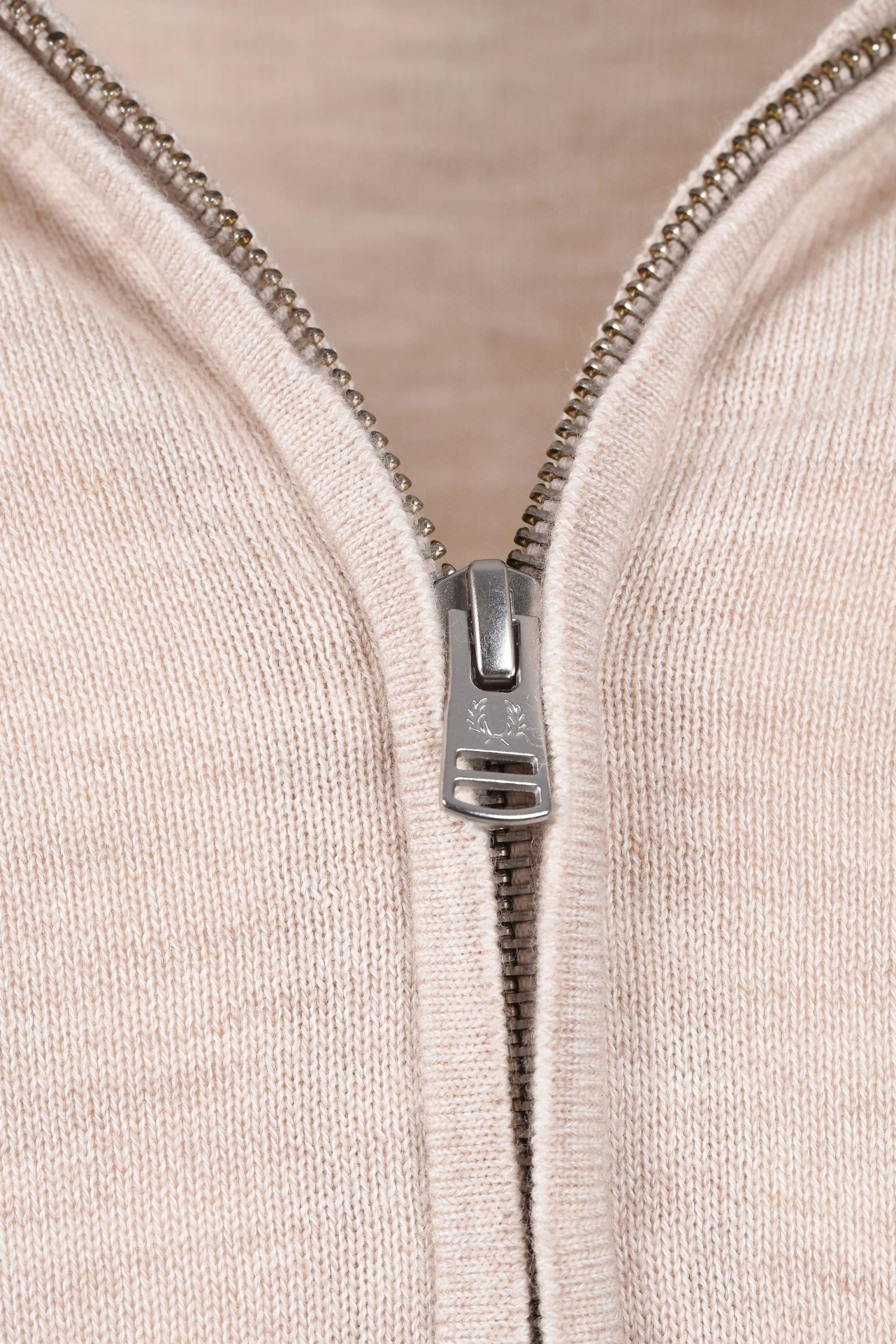 Fred Perry Classic Half Zip Jumper Porridge Marl - Image 3